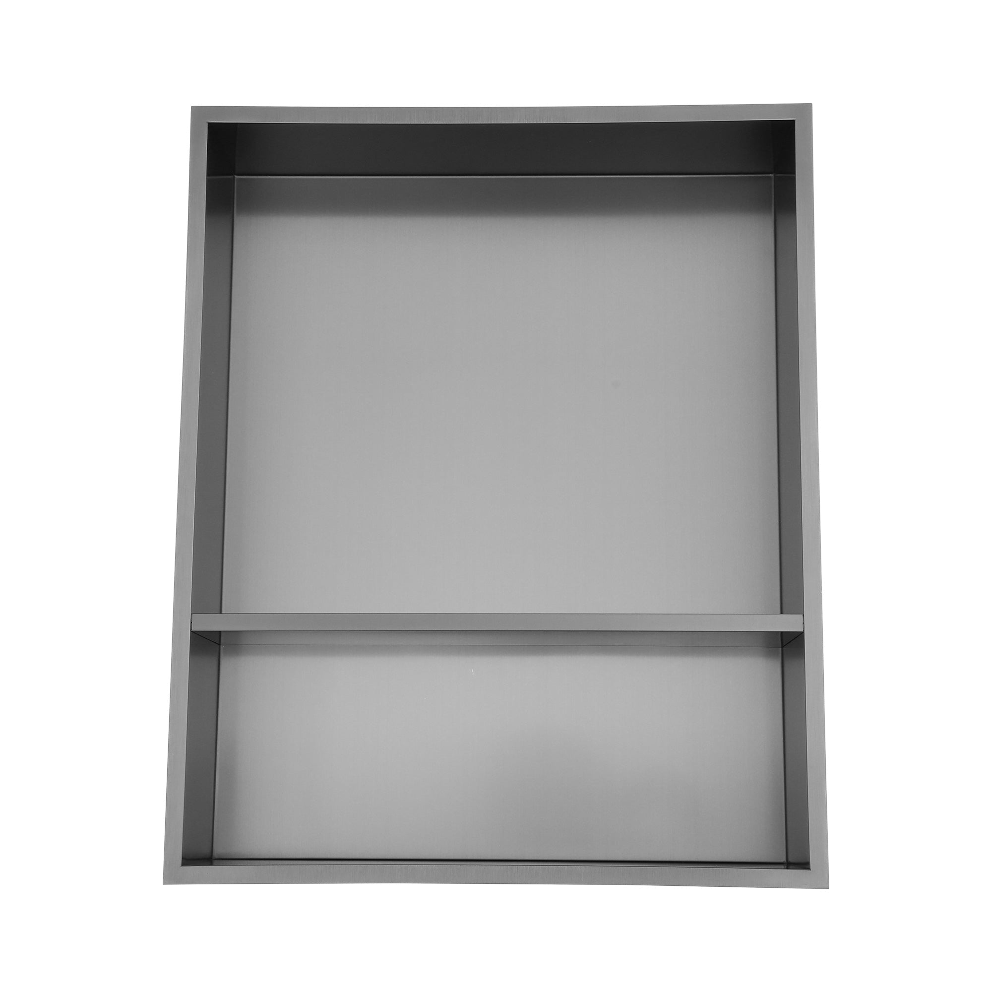 17" x 21" Stainless Steel Double Shelf Recessed Shower Niche