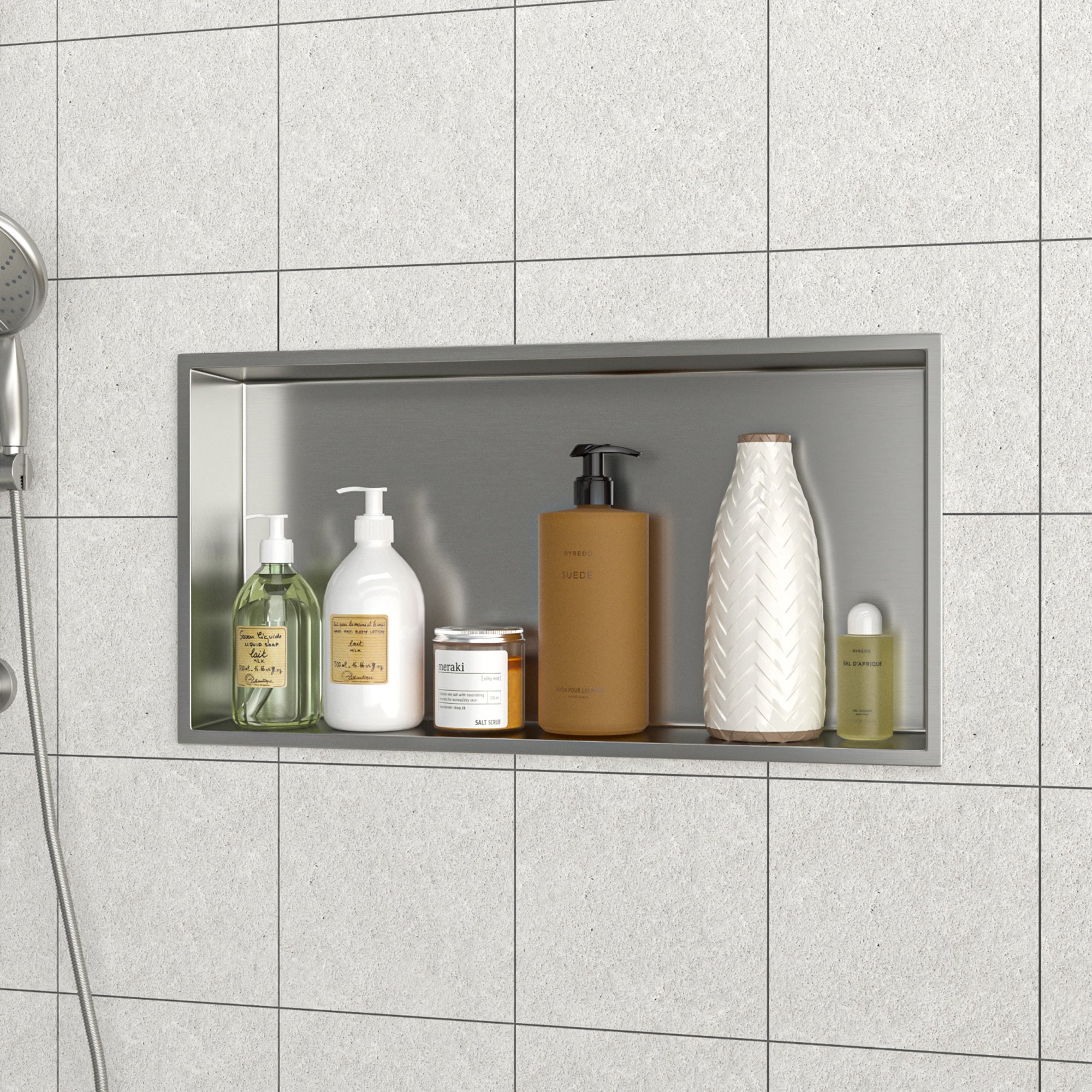 25" x 13" Stainless Steel Recessed Shower Niche