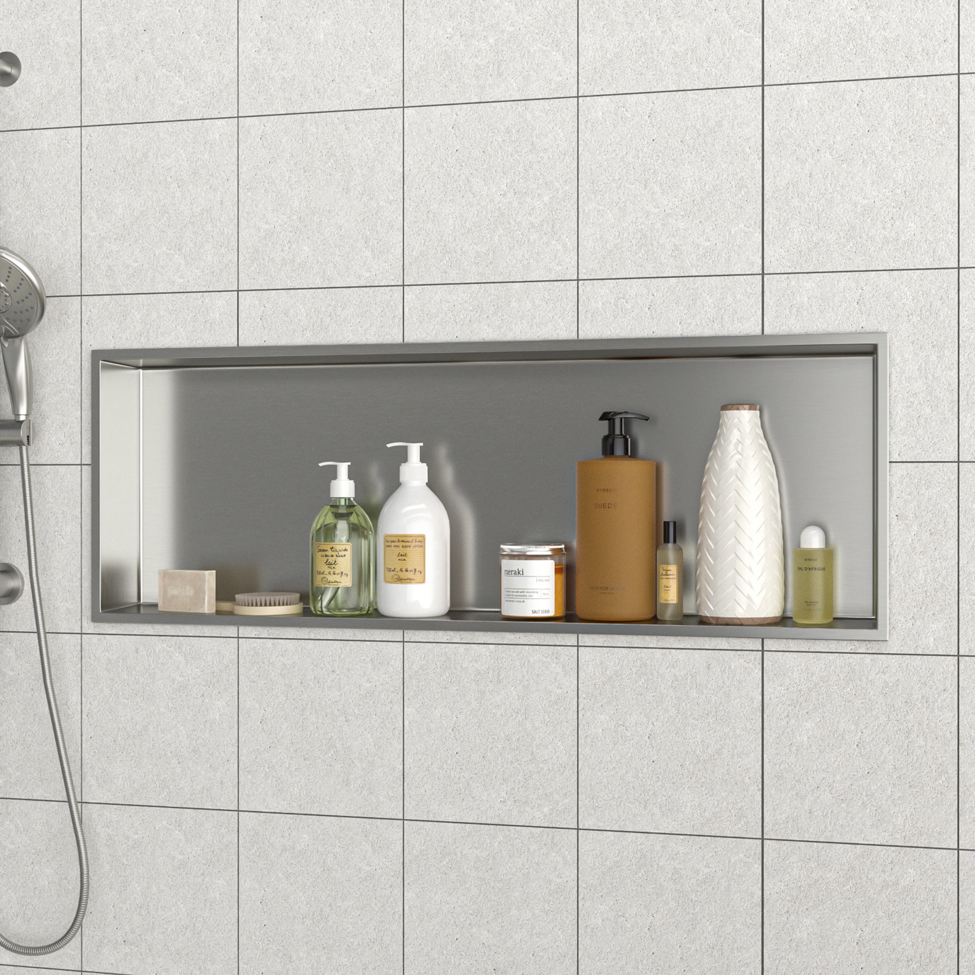 37" x 13" Stainless Steel Recessed Shower Niche