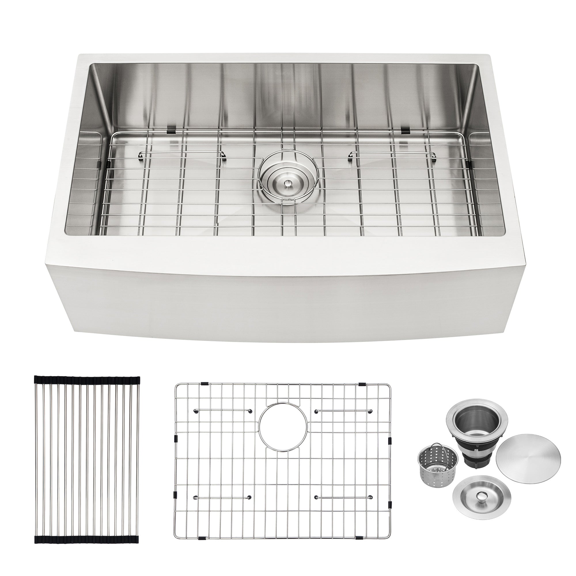 Farmhouse Apron-Front Single Bowl Kitchen Sink, Stainless Steel