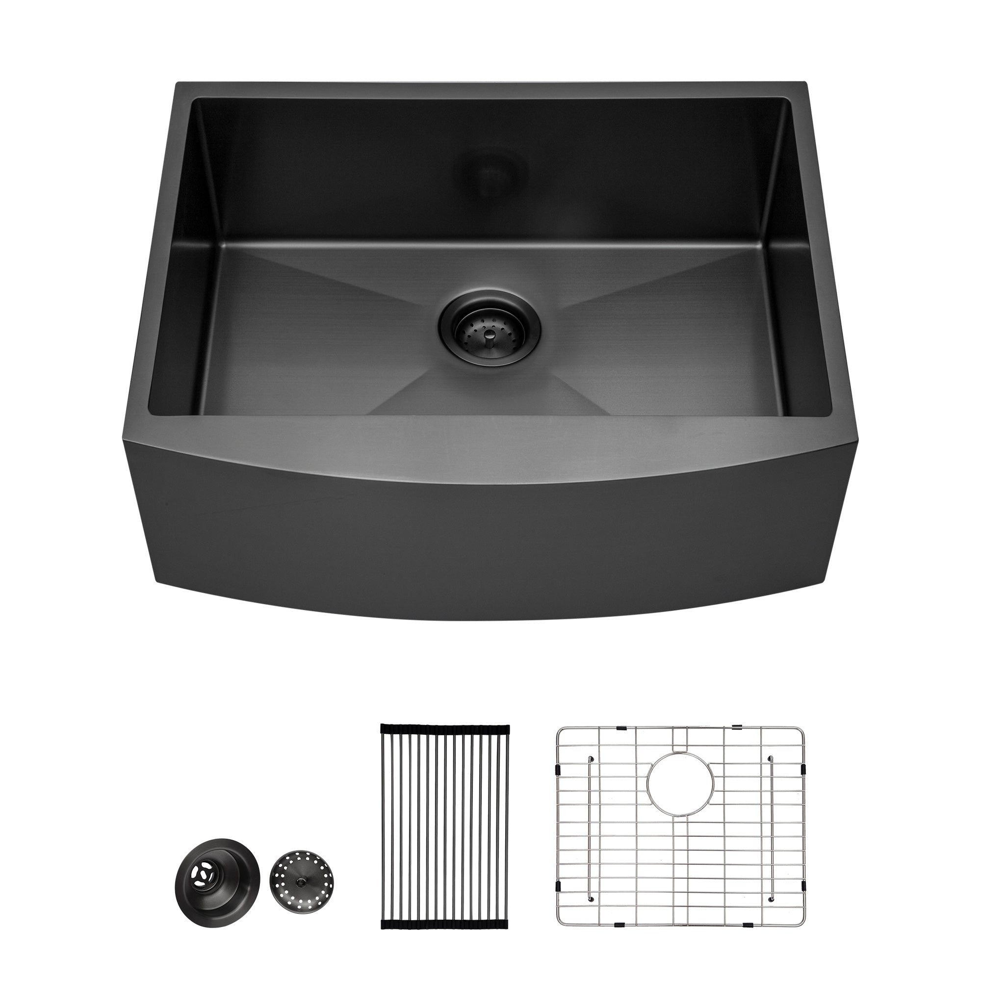Farmhouse Apron-Front Single Bowl Kitchen Sink, Matte Black