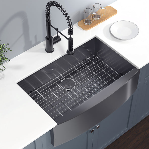 Farmhouse Apron Single Bowl Stainless Steel Kitchen Sink RX-SS04