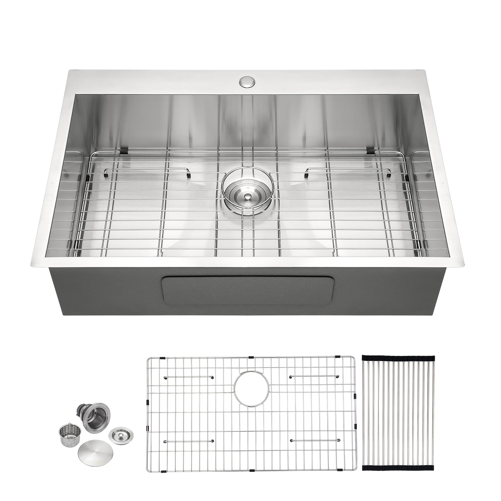 Drop-In Single Bowl Kitchen Sink, Stainless Steel (SS14)