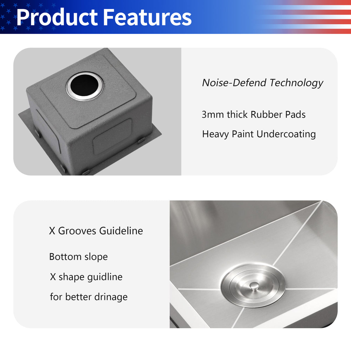 Drop-In Single Bowl Kitchen Sink, Stainless Steel (SS16)