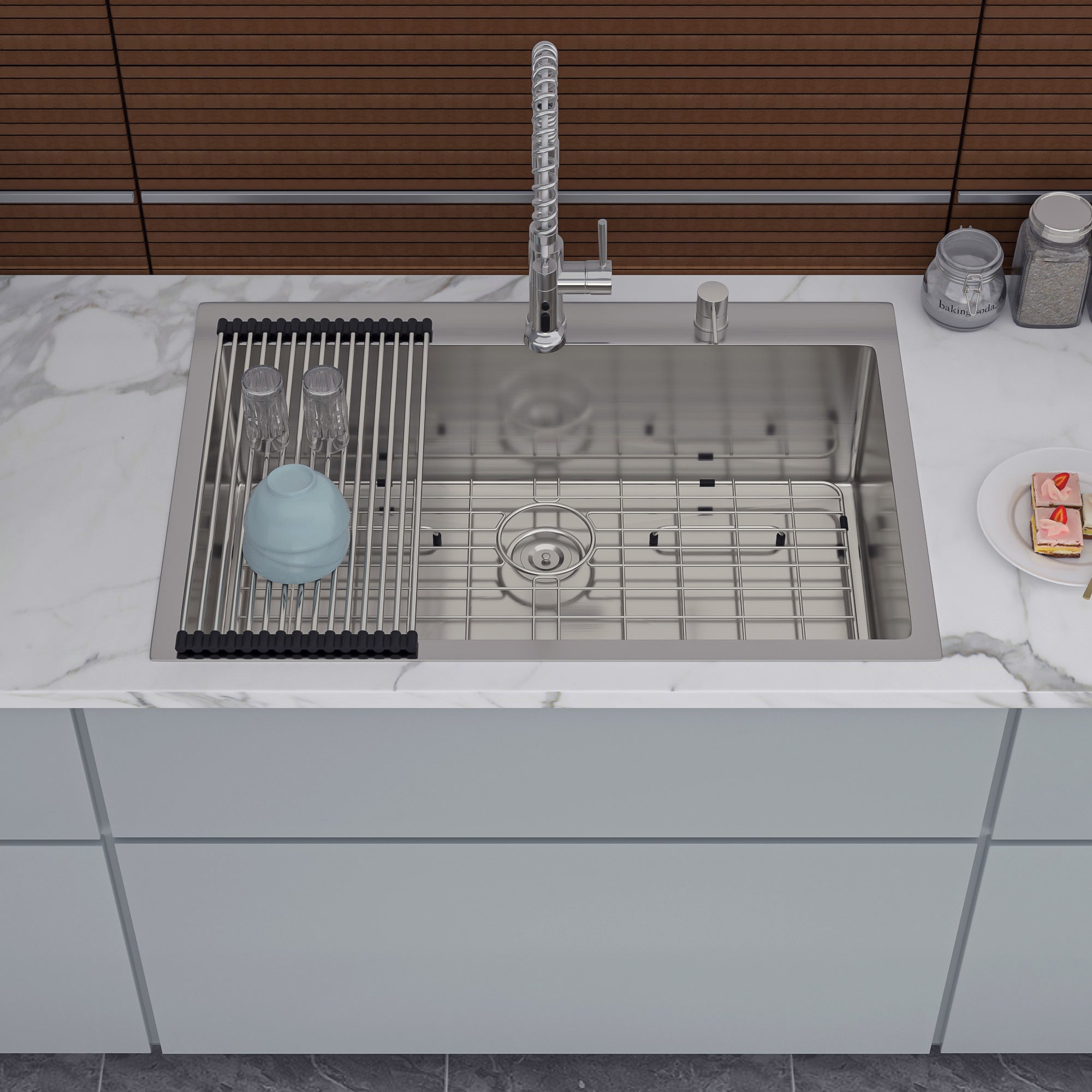 Drop-In Single Bowl Kitchen Sink, Stainless Steel (SS16)