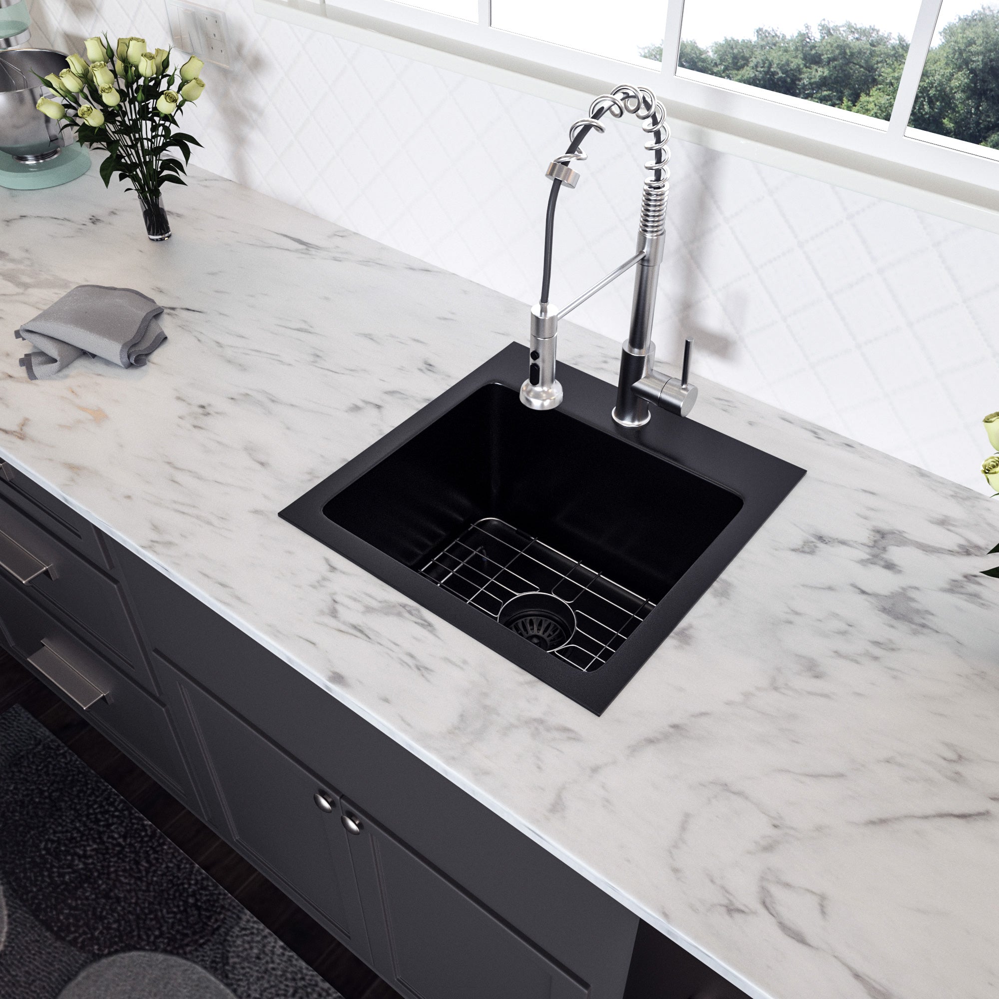 Drop-In Single Bowl Kitchen Sink, Stainless Steel (SS17)