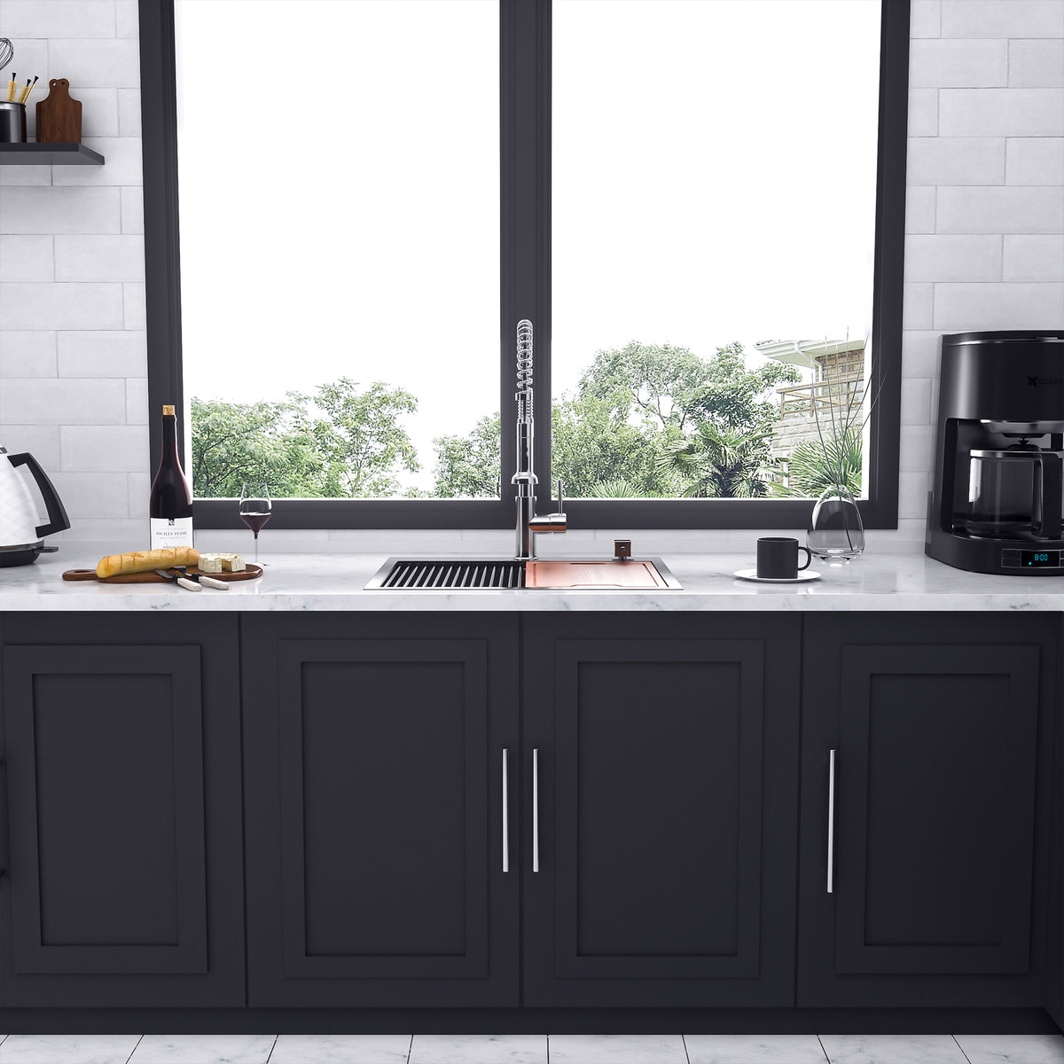 Drop-In Single Bowl Workstation Sink, Stainless Steel (SS19)