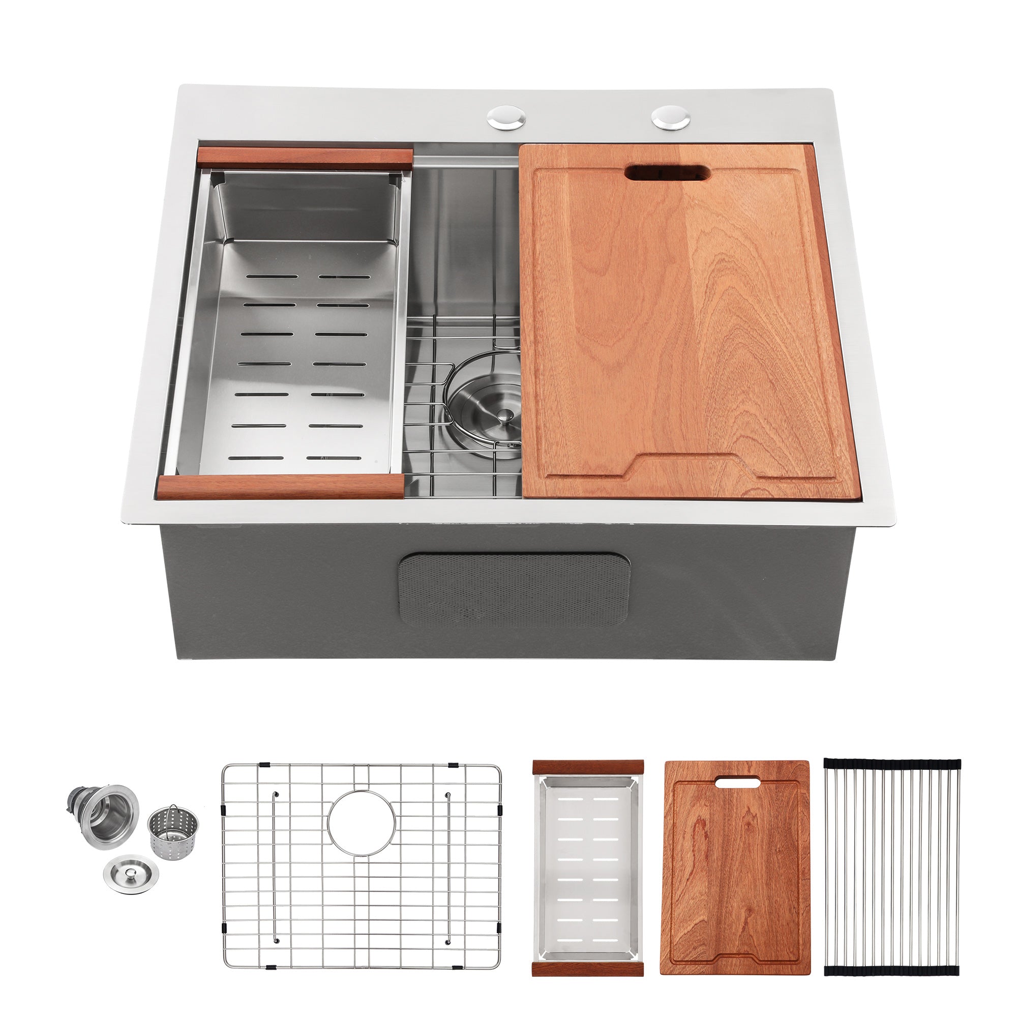 Drop-In Single Bowl Workstation Sink, Stainless Steel (SS19)