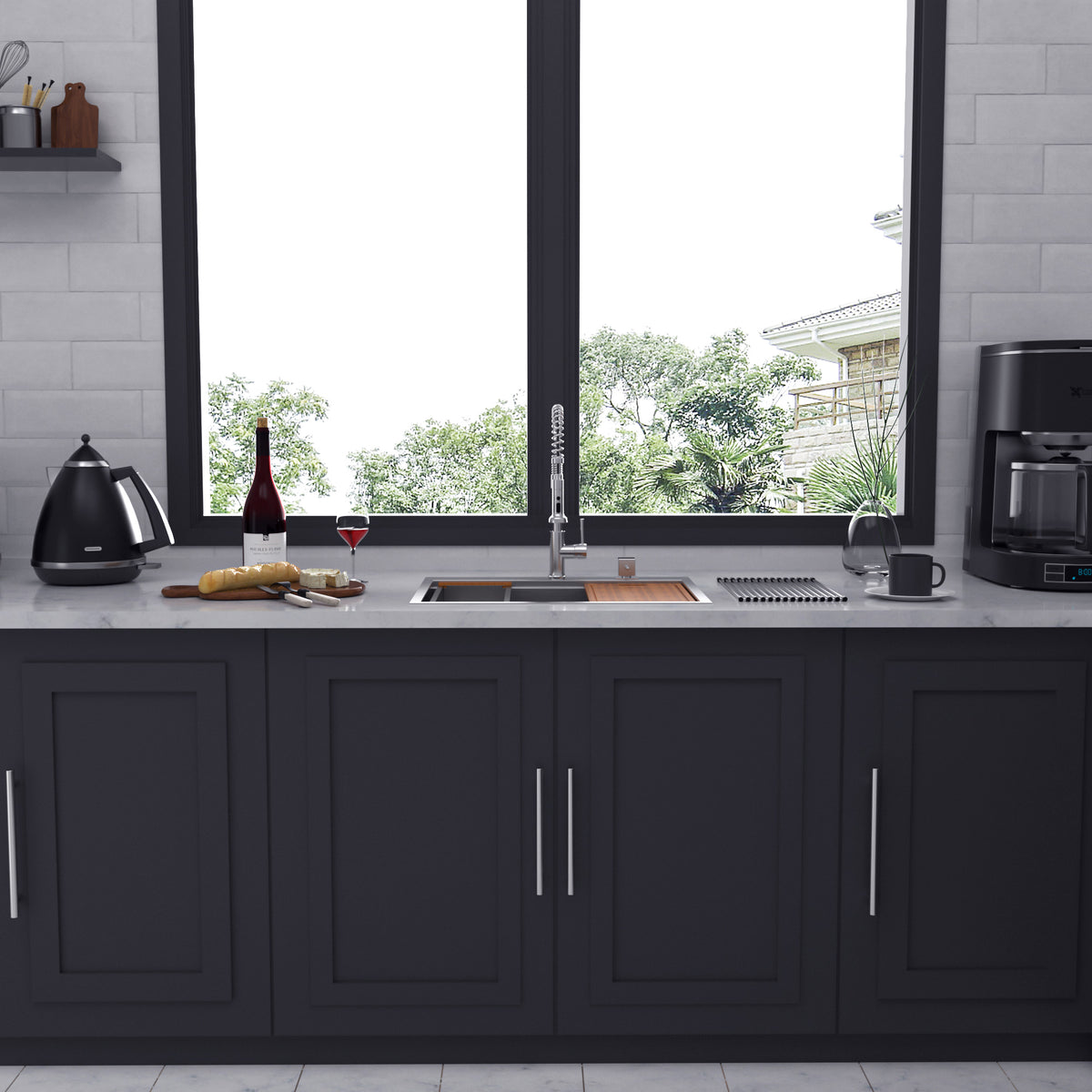 Drop-In Single Bowl Workstation Sink, Stainless Steel (SS19)