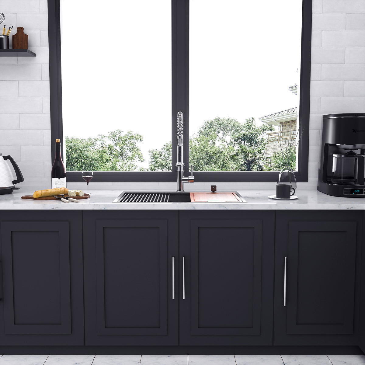 Drop-In Single Bowl Workstation Sink, Stainless Steel (SS19)