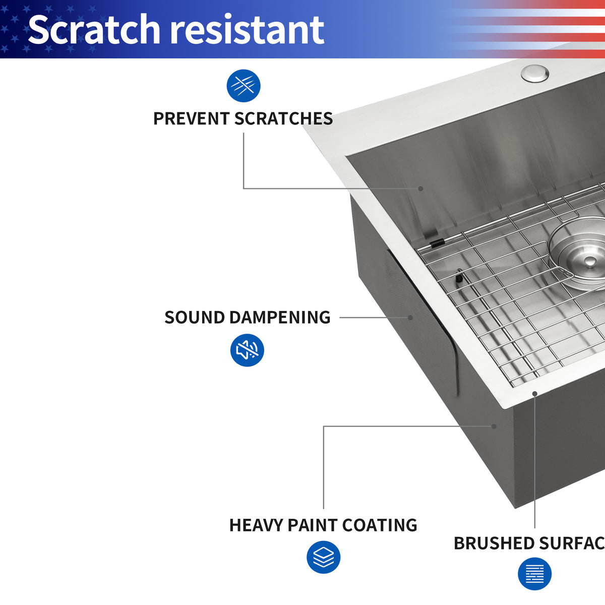 RAINLEX Drop-In Double Bowl Kitchen Sink in Stainless Steel (SS20)