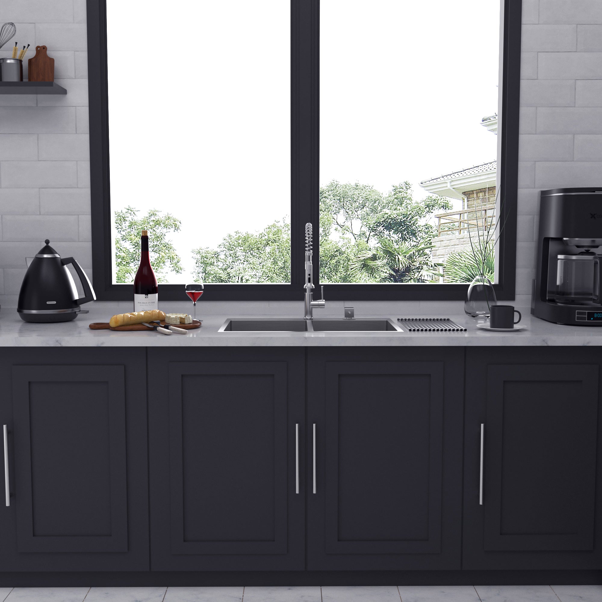 Drop-In Double Bowl Kitchen Sink, Stainless Steel (SS21)