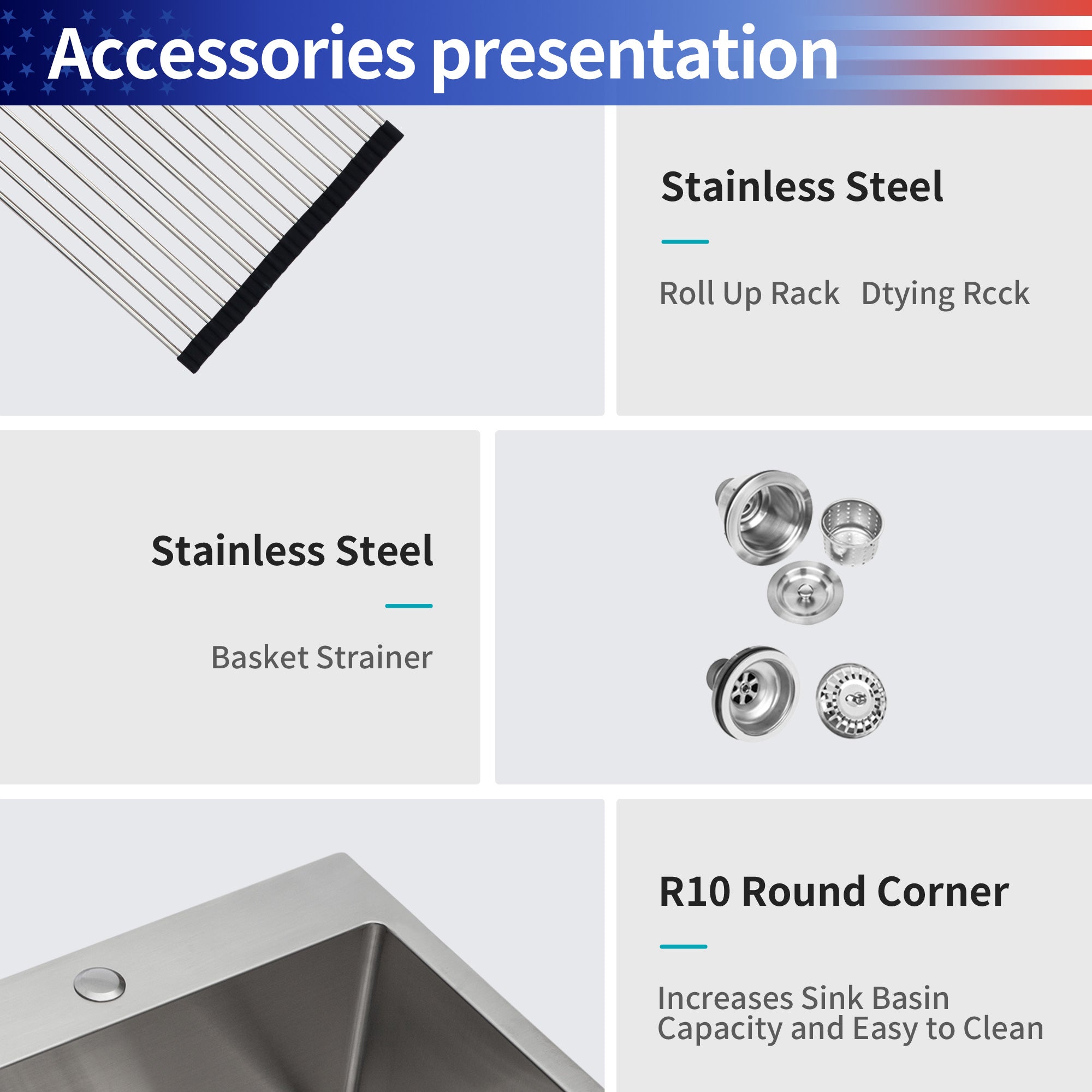 Drop-In Double Bowl Kitchen Sink, Stainless Steel (SS21)