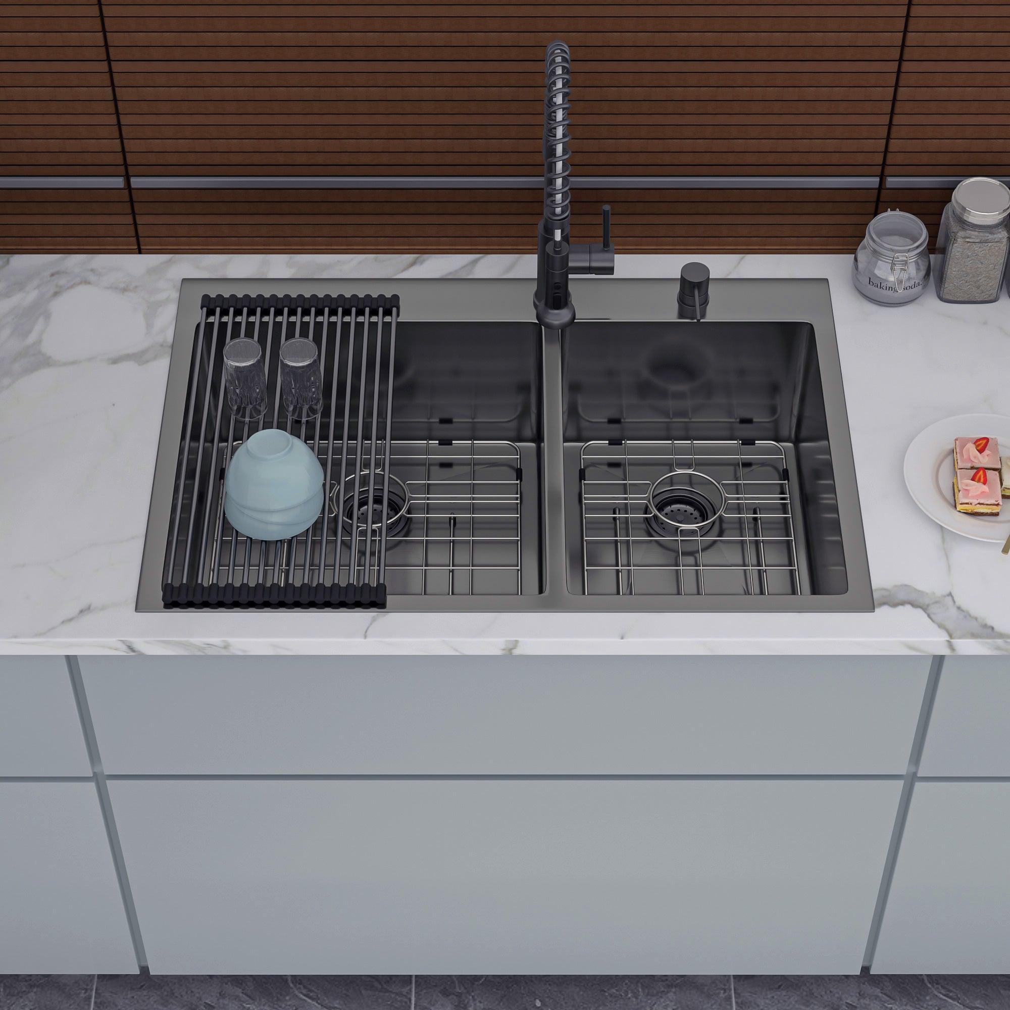 Drop-in Double Bowl Stainless Steel Kitchen Sink RX-SS22