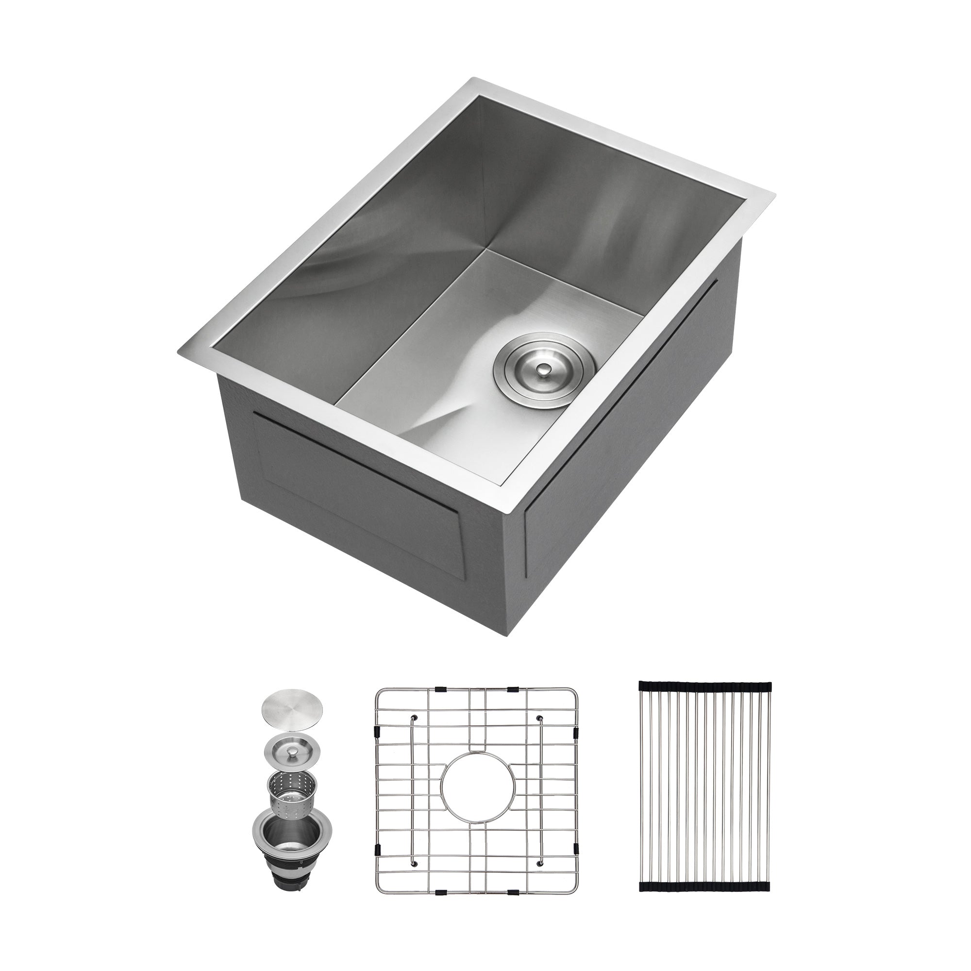 Undermount Single Bowl Kitchen Sink, Stainless Steel (SS23)