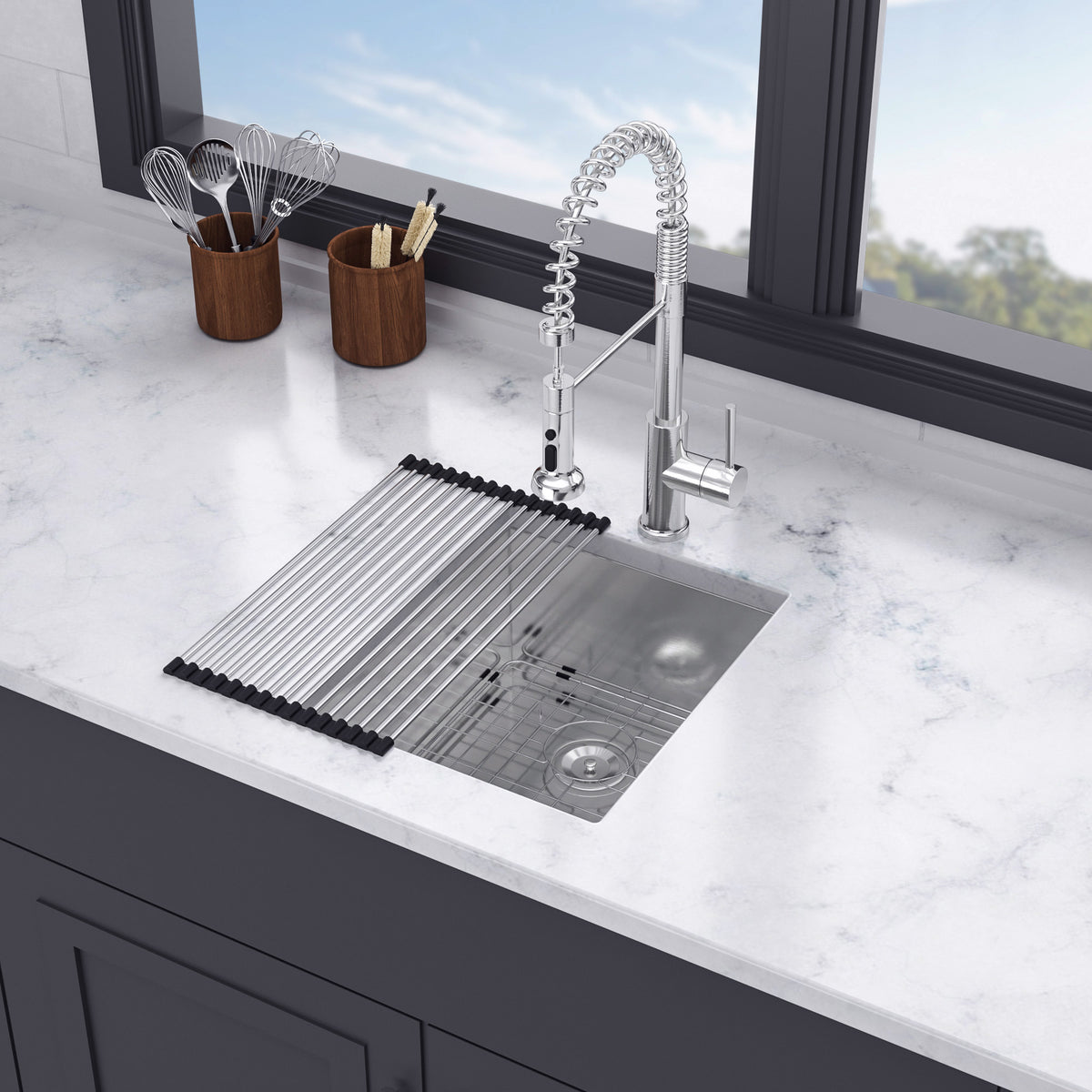 Undermount Single Bowl Kitchen Sink, Stainless Steel (SS23)
