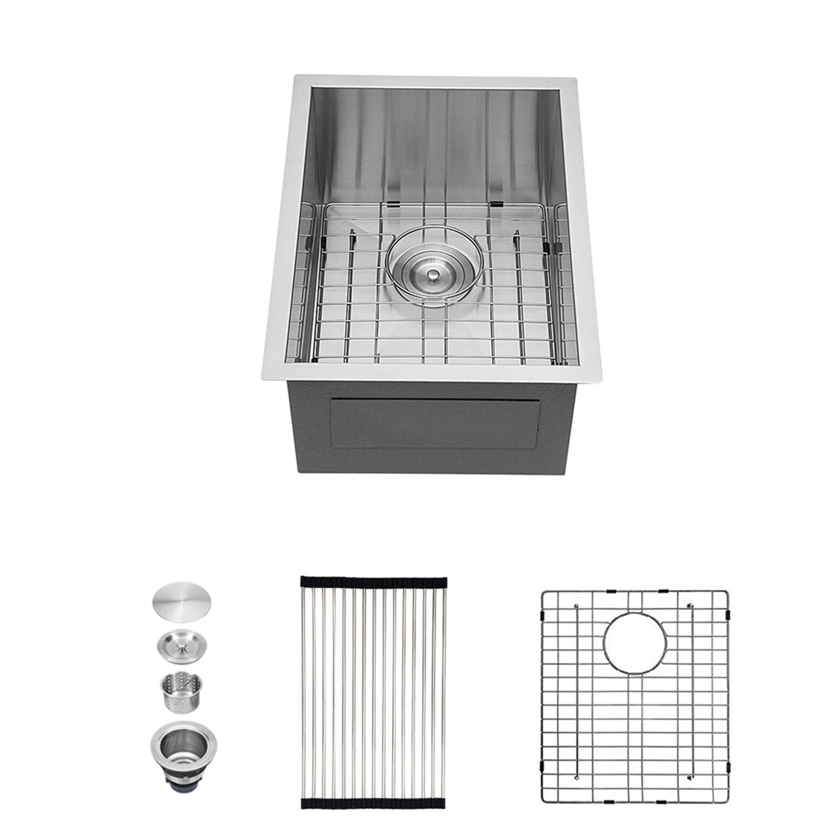 Undermount Single Bowl Kitchen Sink, Stainless Steel (SS23)