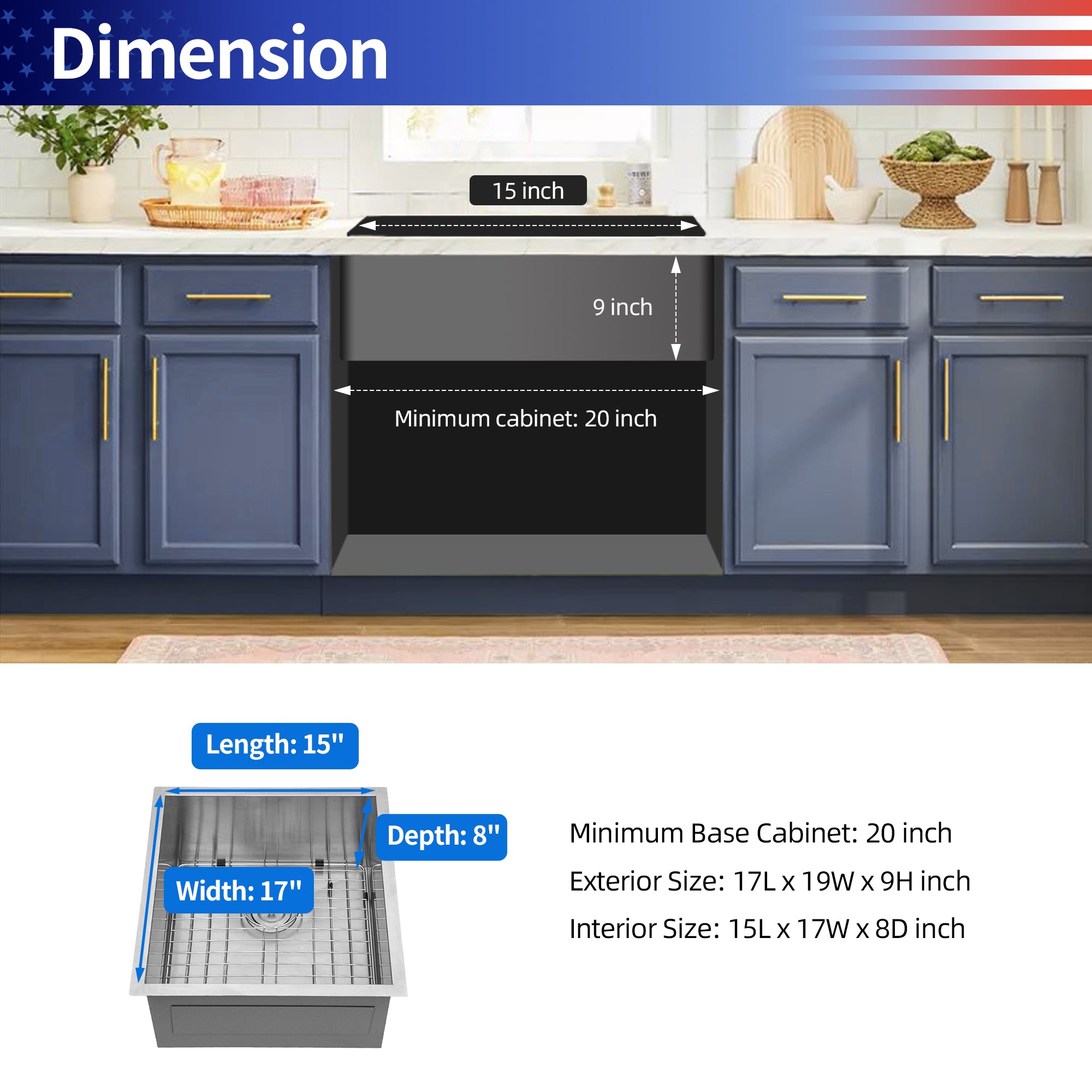 Undermount Single Bowl Kitchen Sink, Stainless Steel (SS23)