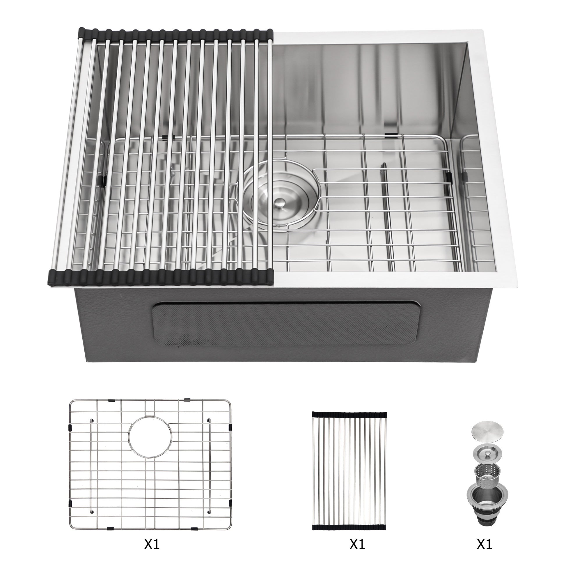 Undermount Single Bowl Kitchen Sink, Stainless Steel (SS23)