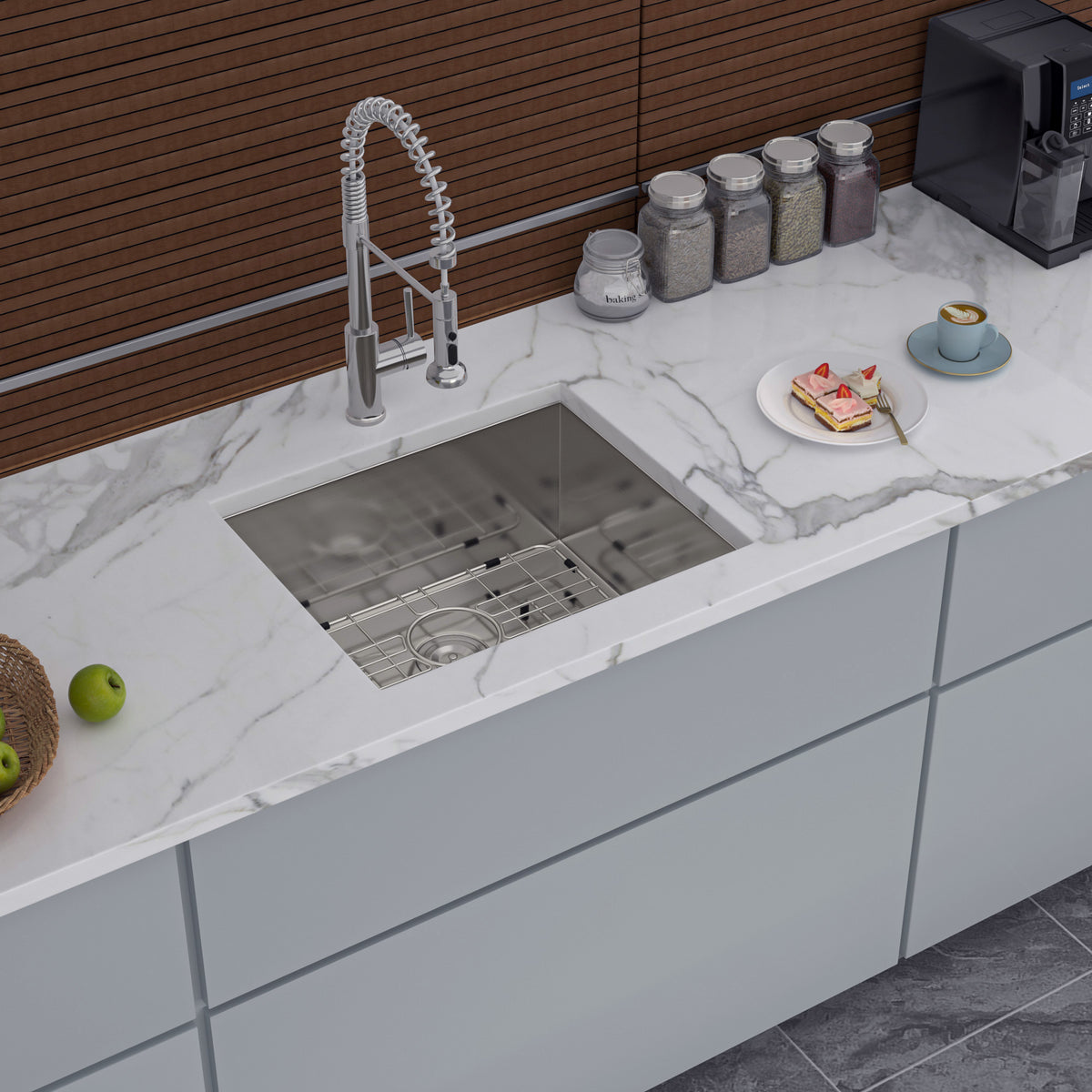 Undermount Single Bowl Kitchen Sink, Stainless Steel (SS23)