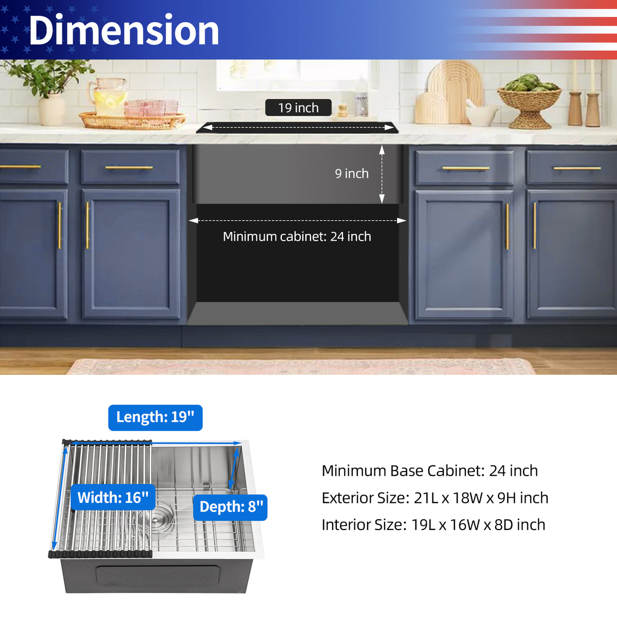 Undermount Single Bowl Kitchen Sink, Stainless Steel (SS23)