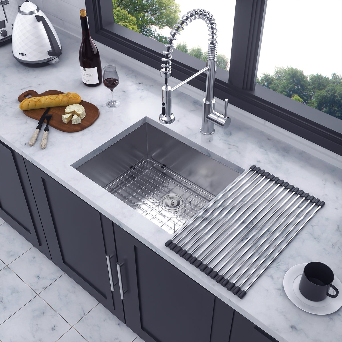Undermount Single Bowl Kitchen Sink, Stainless Steel (SS23)