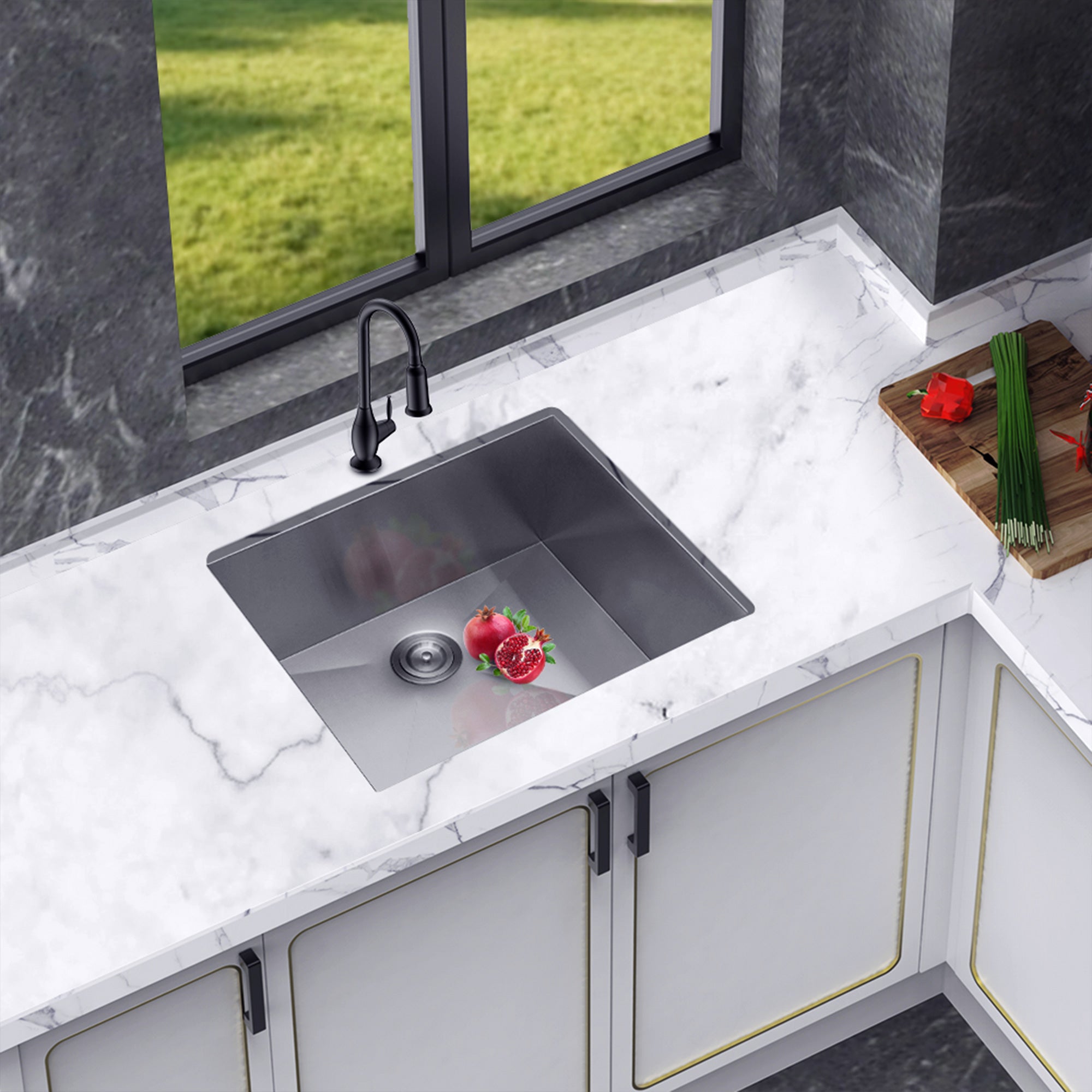 Undermount Single Bowl Kitchen Sink, Stainless Steel (SS23)