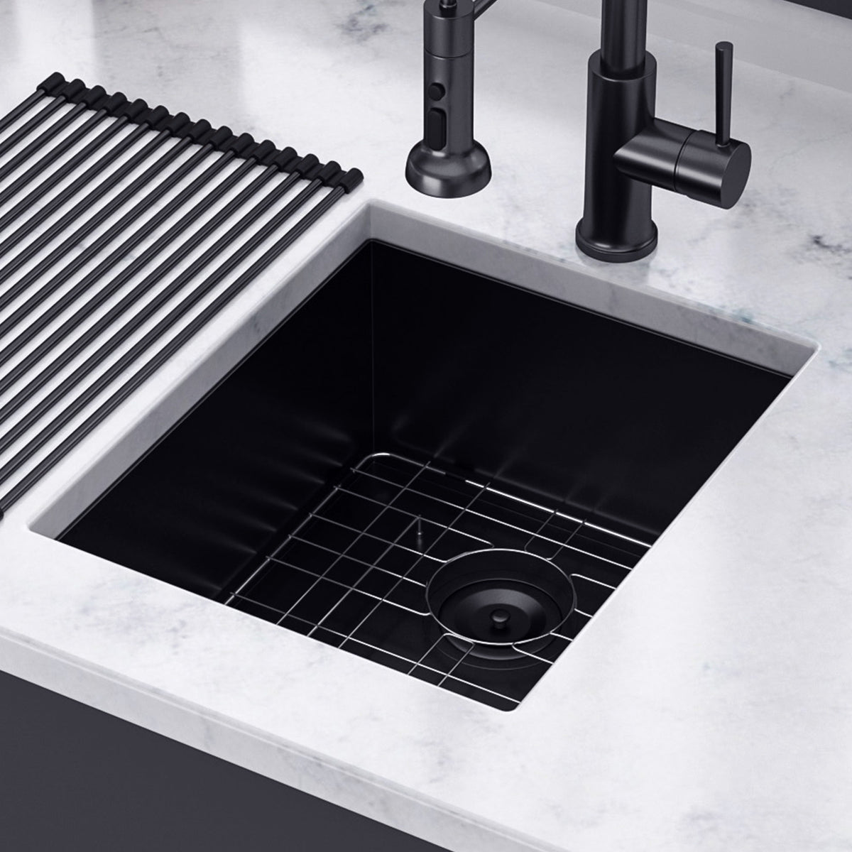Évier de cuisine sous plan en acier inoxydable à cuve unique RX-SS24