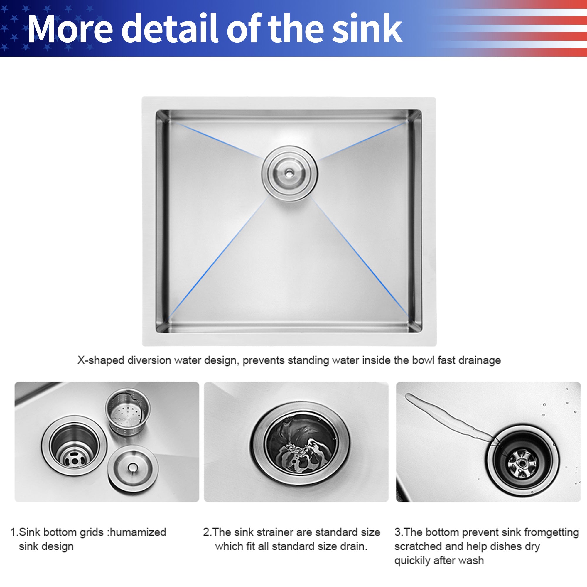 Undermount Single Bowl Stainless Steel Kitchen Sink RX-SS25