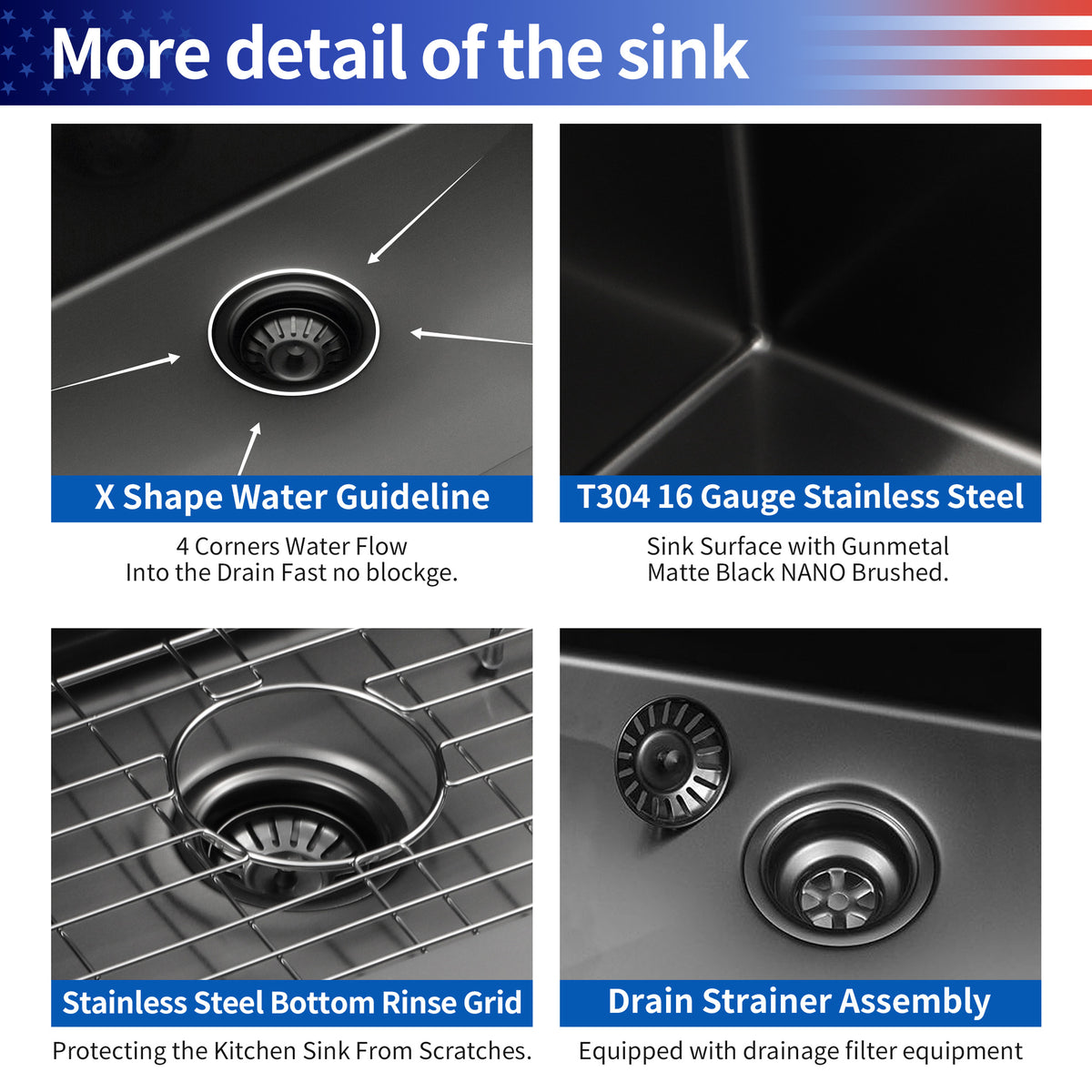 RAINLEX Undermount Single Bowl Kitchen Sink in Stainless Steel (SS26)