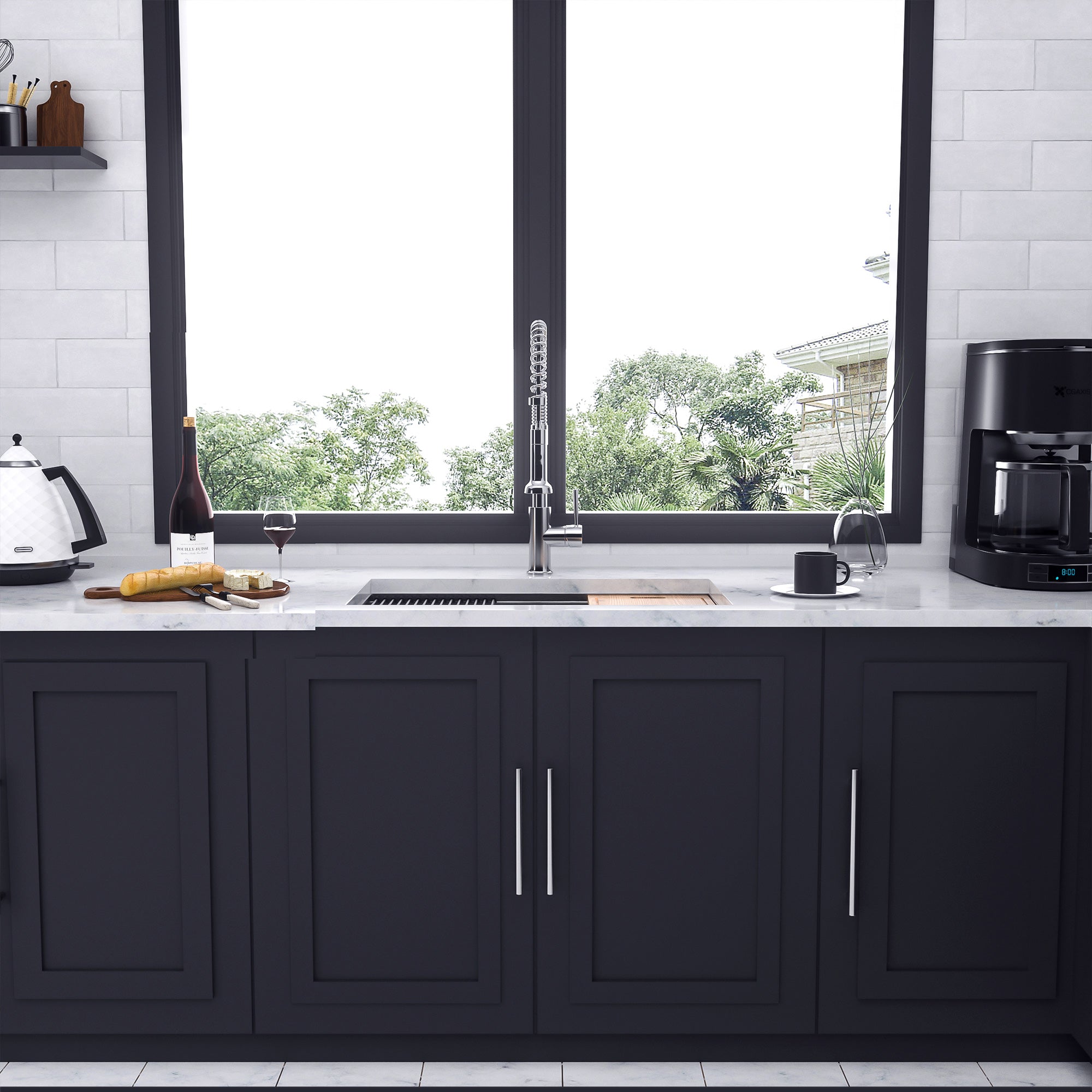 Undermount Single Bowl Workstation Sink, Stainless Steel (SS27)