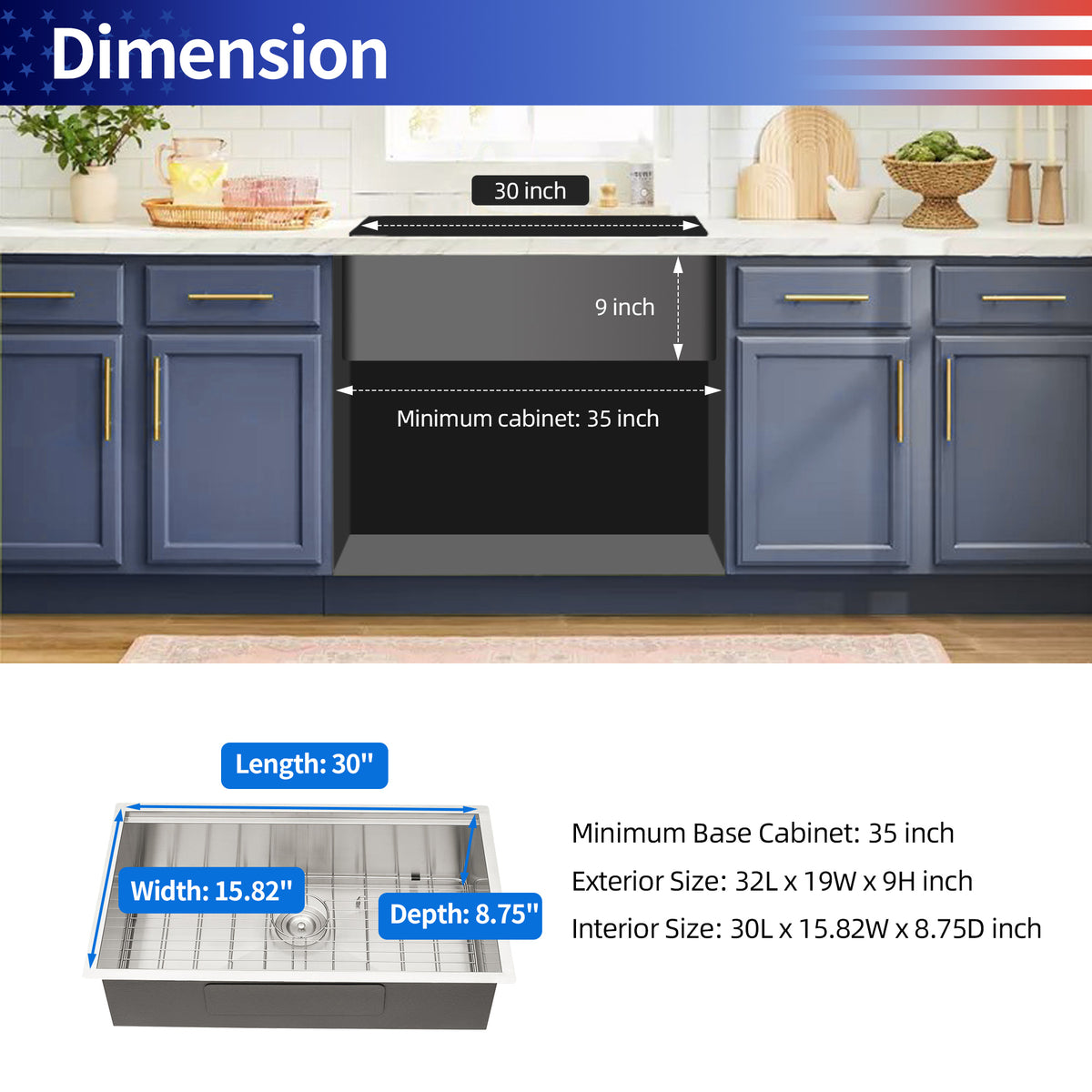 Undermount Single Bowl Workstation Sink, Stainless Steel (SS27)