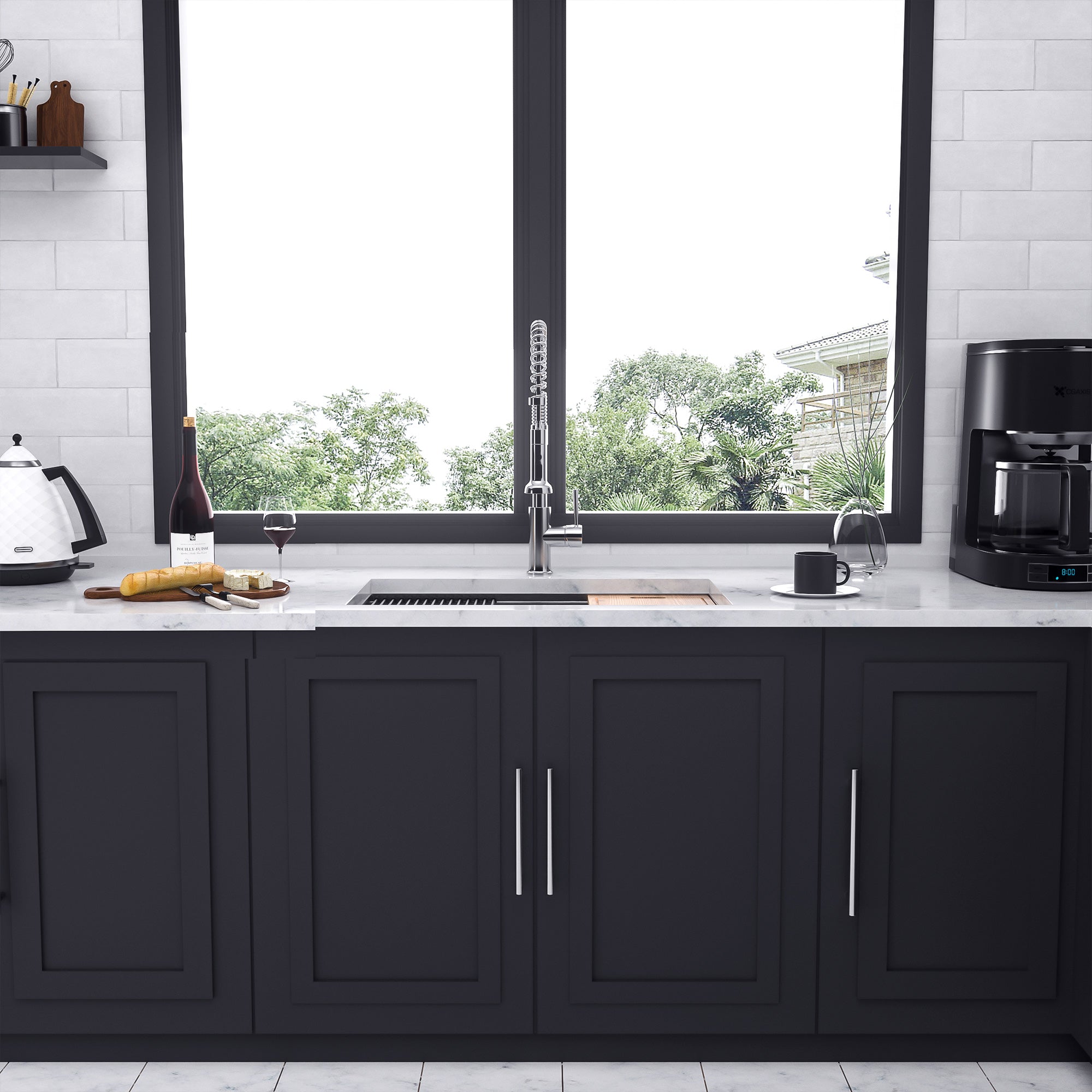 Undermount Single Bowl Workstation Sink, Stainless Steel (SS27)