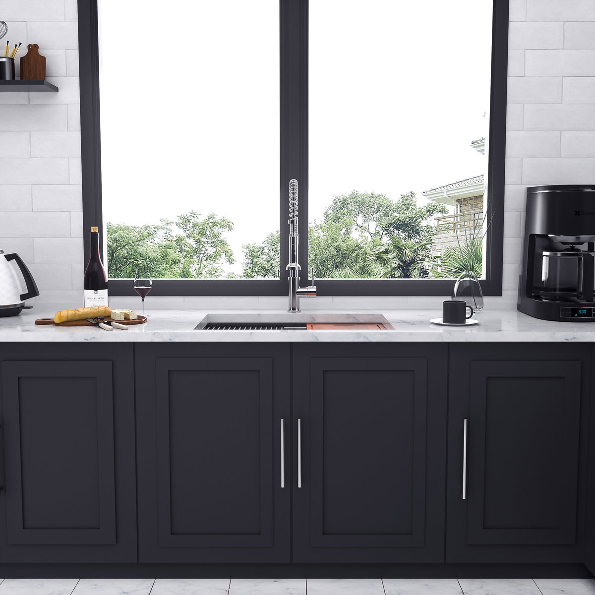 RAINLEX Undermount Single Bowl Workstation Sink in Stainless Steel 28"x19"x10" #Size_28"x19"x10"