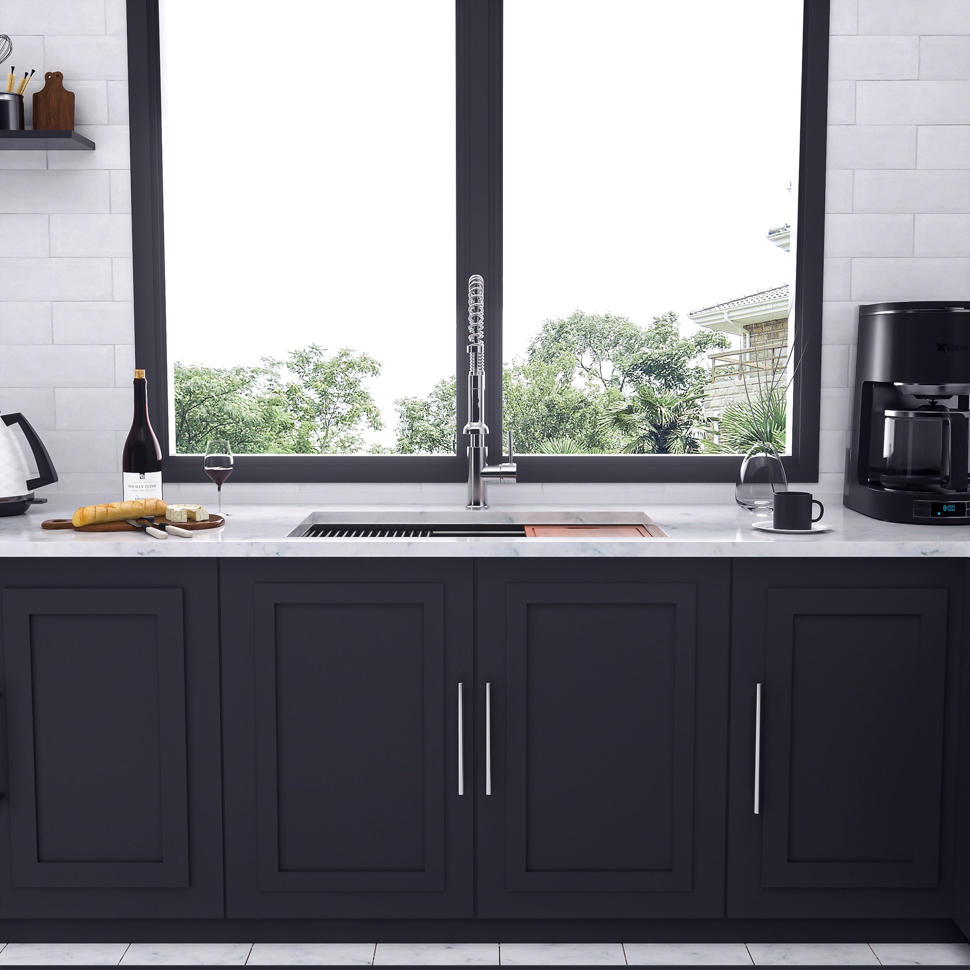 Undermount Single Bowl Workstation Sink, Stainless Steel (SS27)