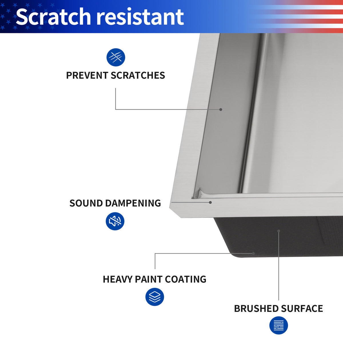 Undermount Single Bowl Workstation Sink, Stainless Steel (SS27)