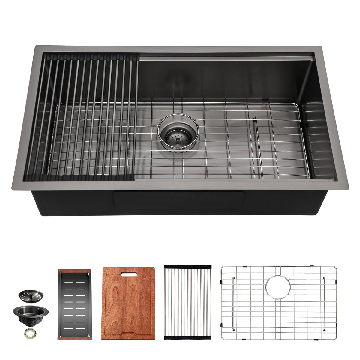 RAINLEX Undermount Single Bowl Workstation Sink in Stainless Steel (SS29)