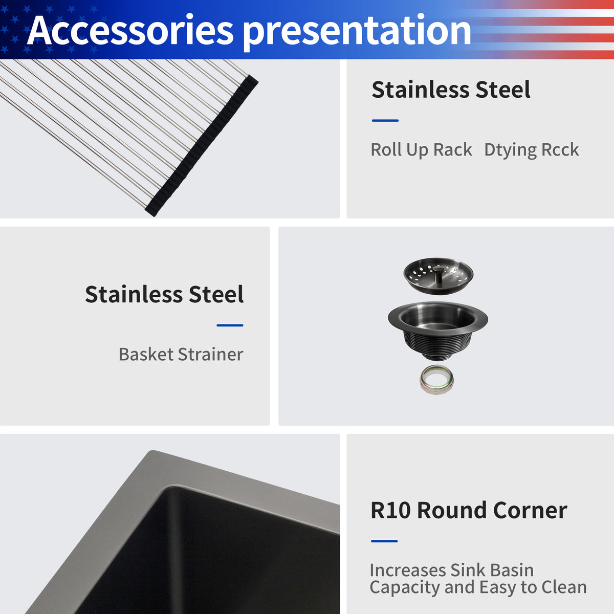 RAINLEX Undermount Single Bowl Workstation Sink in Stainless Steel (SS29)