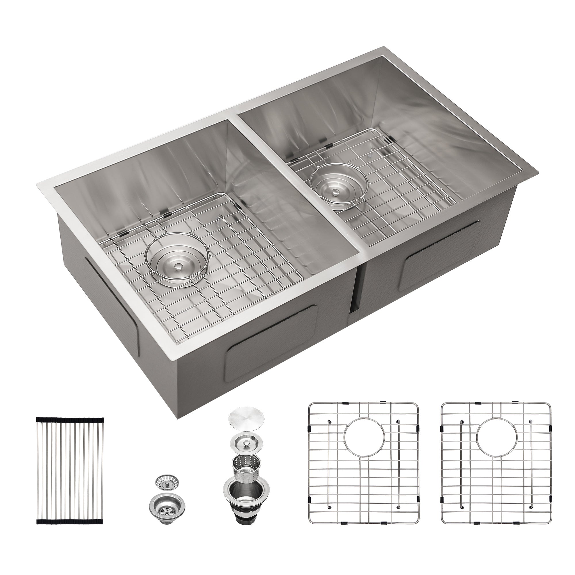 Undermount Double Bowl Kitchen Sink, Stainless Steel (SS30)