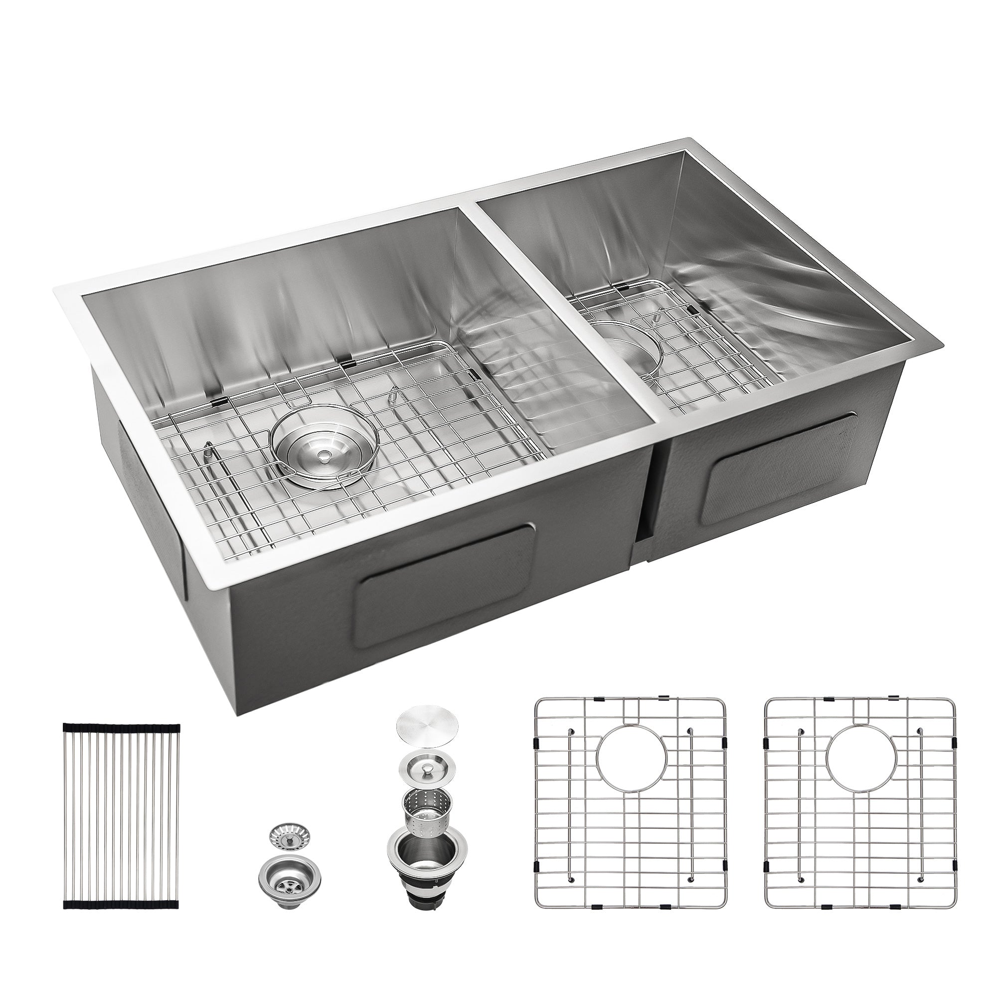 Undermount Double Bowl Kitchen Sink, Stainless Steel (SS30)