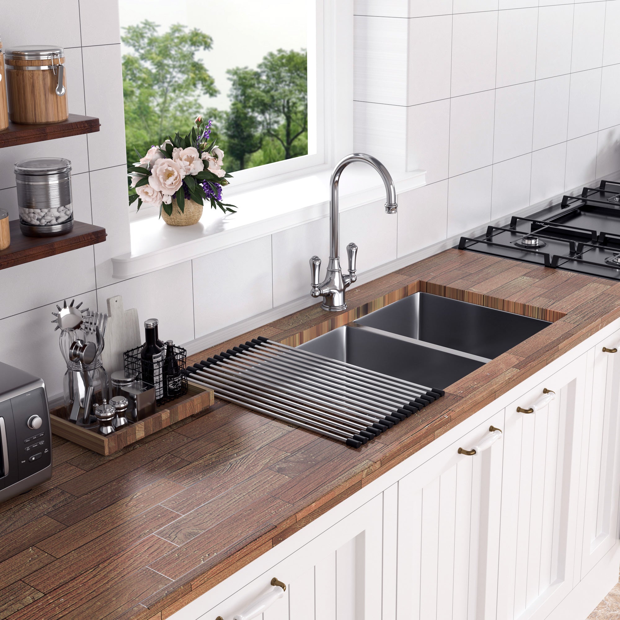 Undermount Double Bowl Kitchen Sink, Stainless Steel (SS30)