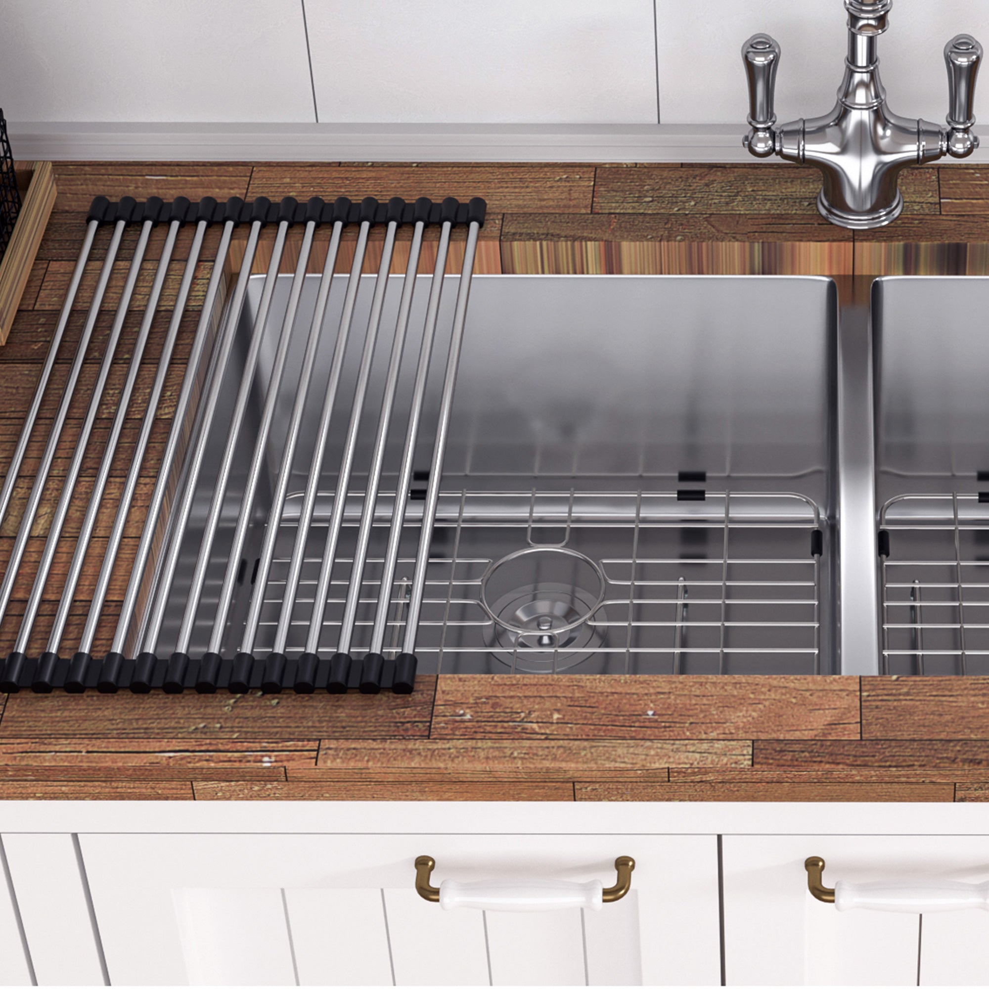 Undermount Double Bowl Kitchen Sink, Stainless Steel (SS30)