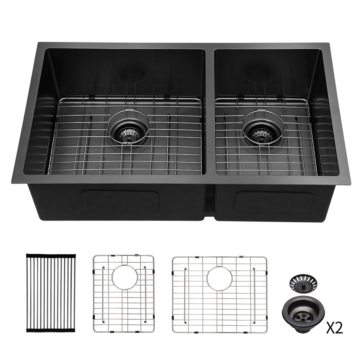 RAINLEX Undermount Double Bowl Kitchen Sink in Stainless Steel (SS31)