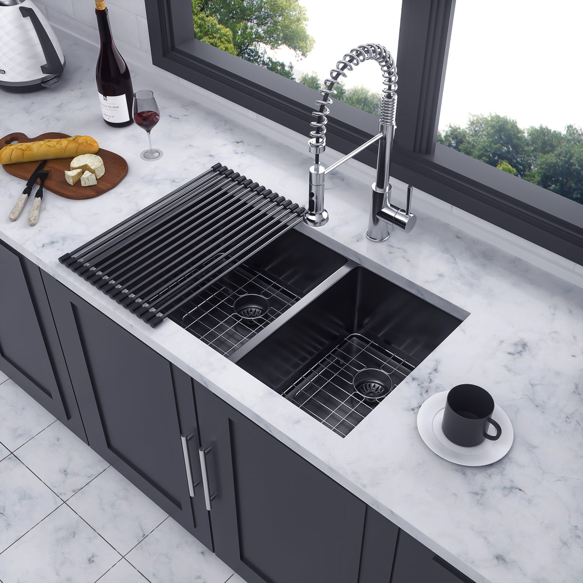 RAINLEX Undermount Double Bowl Kitchen Sink in Stainless Steel (SS31)