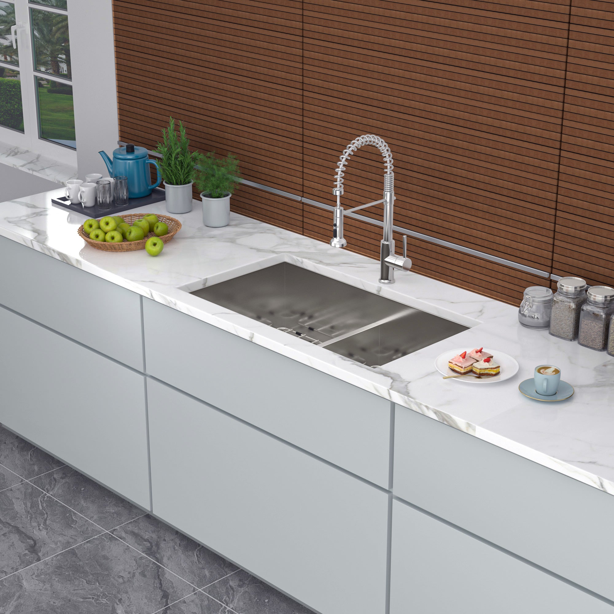 Undermount Double Bowl Kitchen Sink, 16 Gauge Stainless Steel (SS32)