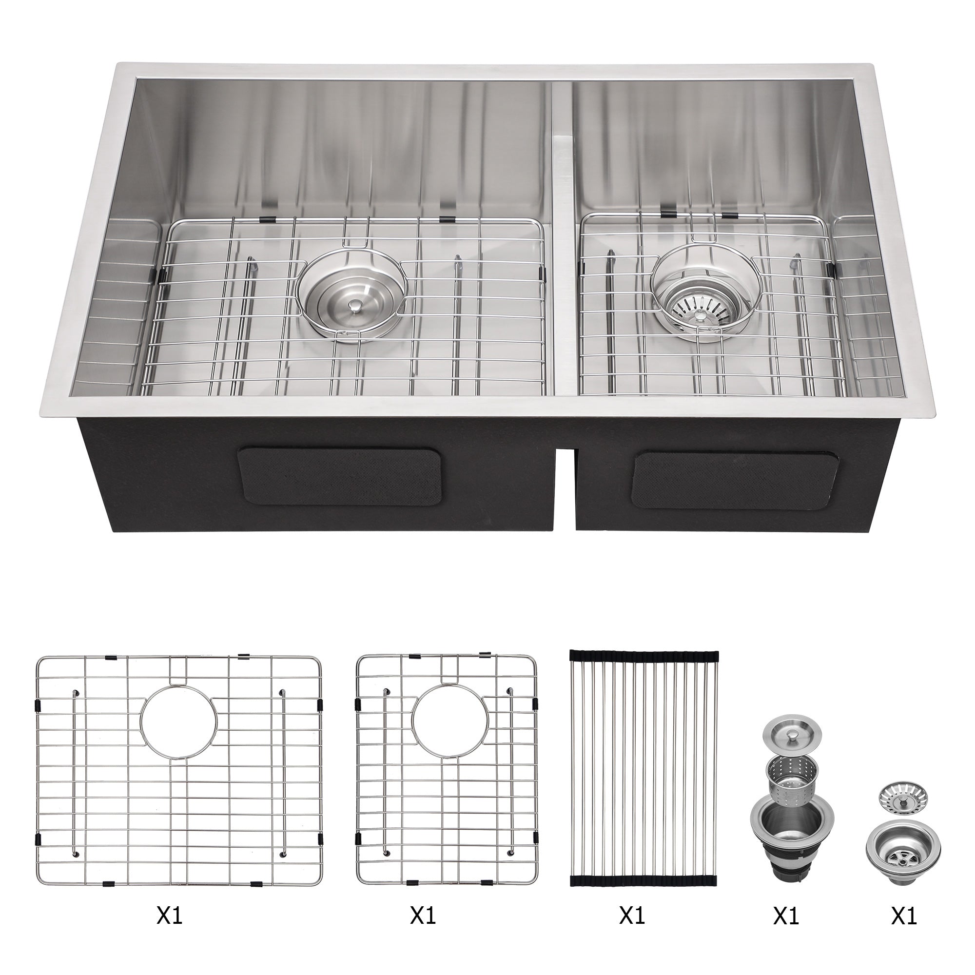 Undermount Double Bowl Stainless Steel Kitchen Sink RX-SS32