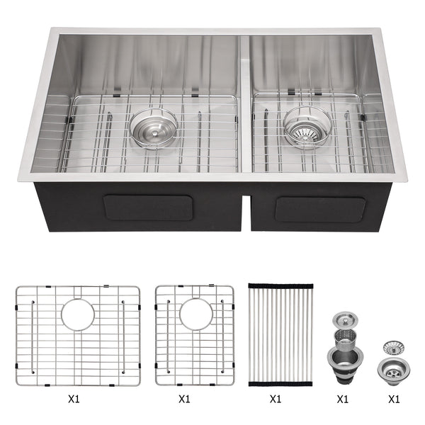 Undermount Double Bowl Stainless Steel Kitchen Sink RX-SS32