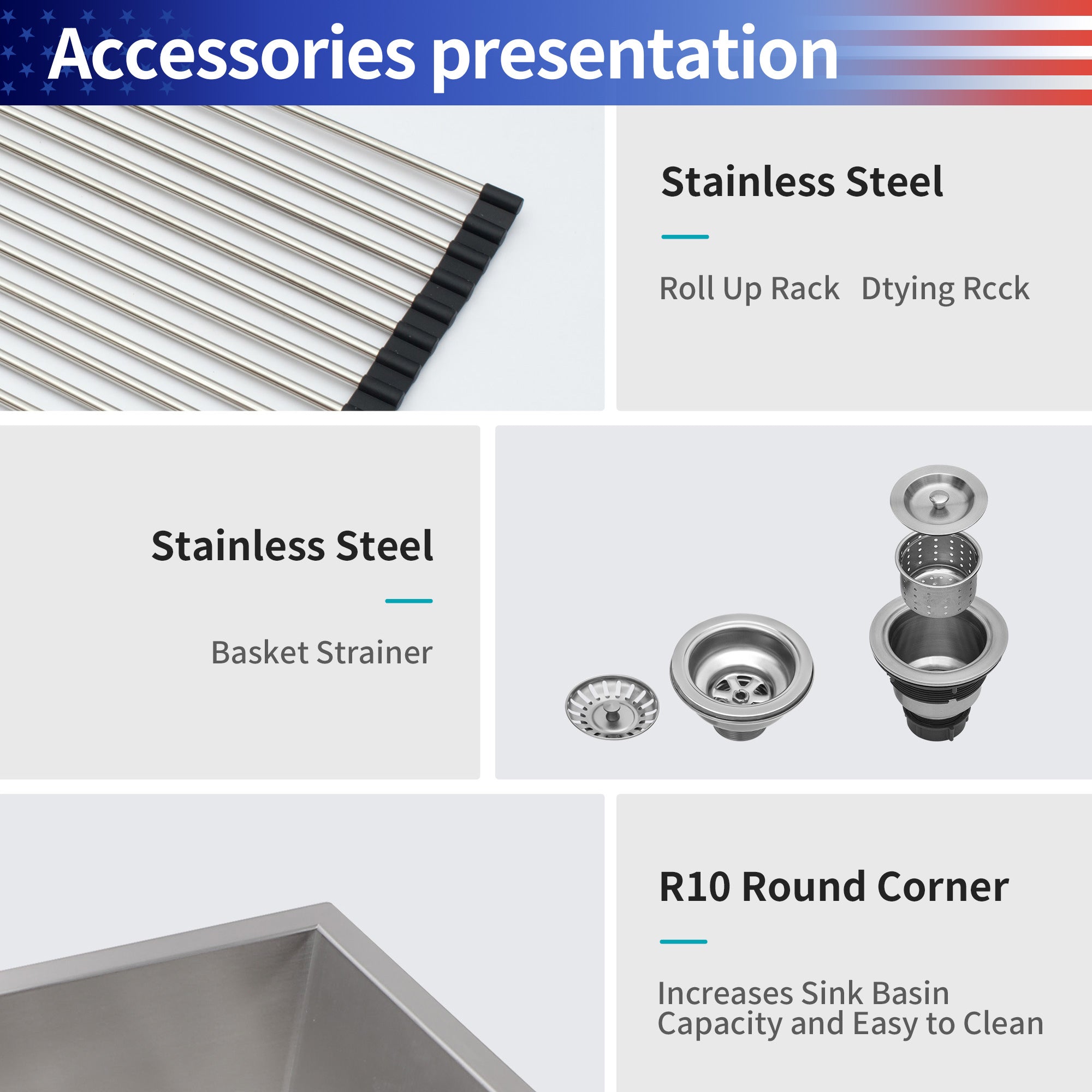 Undermount Double Bowl Stainless Steel Kitchen Sink RX-SS32