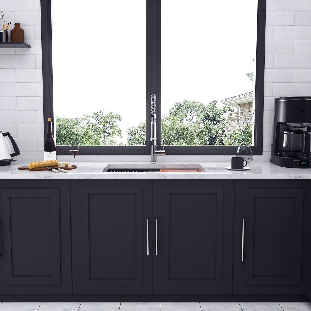 Undermount Double Bowl Workstation Sink, Stainless Steel (SS33)