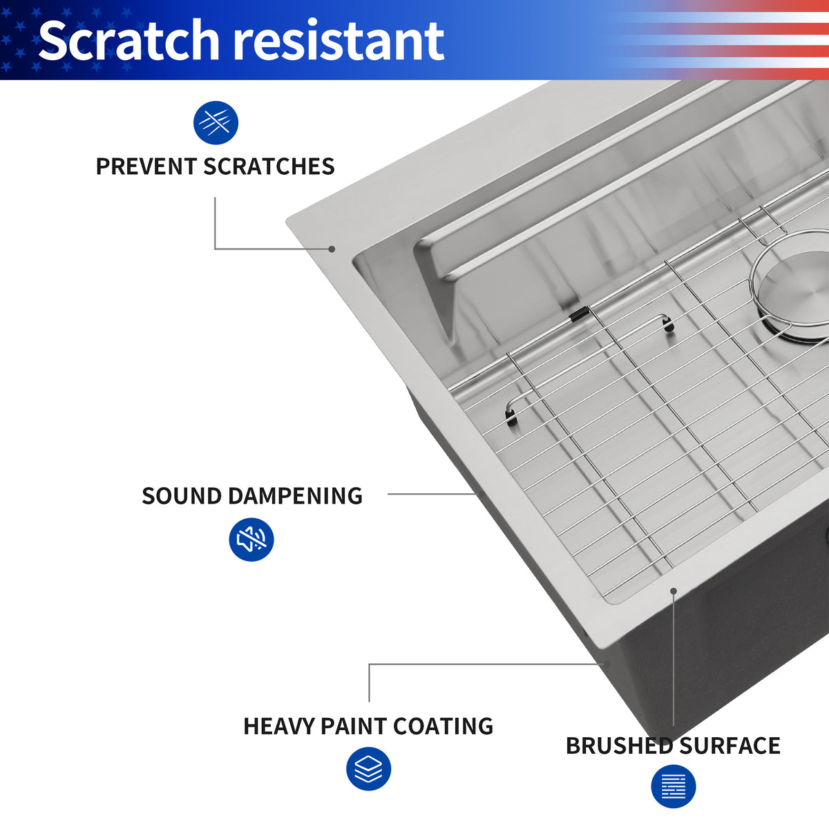 RAINLEX 33" x 22" Drop-In Workstation Kitchen Sink in Stainless Steel (SS35)